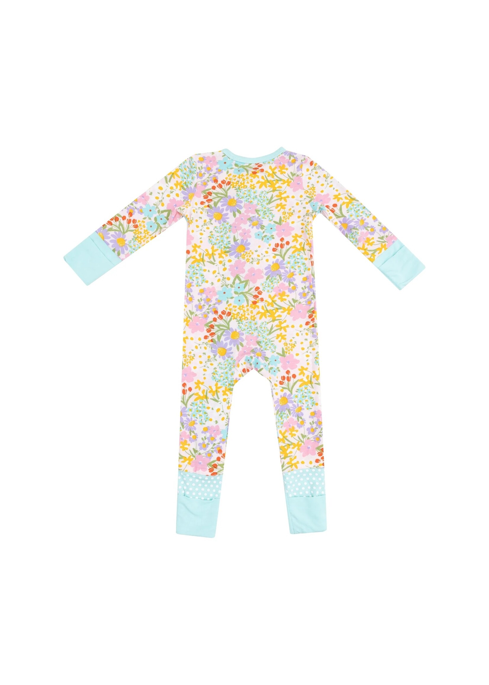Angel Dear Amelia Floral 2 Way Zipper Romper