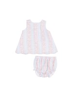 Angel Dear Ogee Floral Scallop Open Back Top and Bloomer