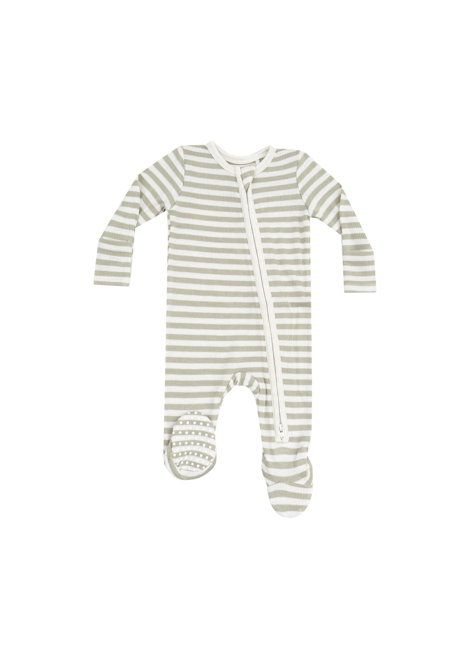 Angel Dear Stripe Sage 2 Way Zipper Footie