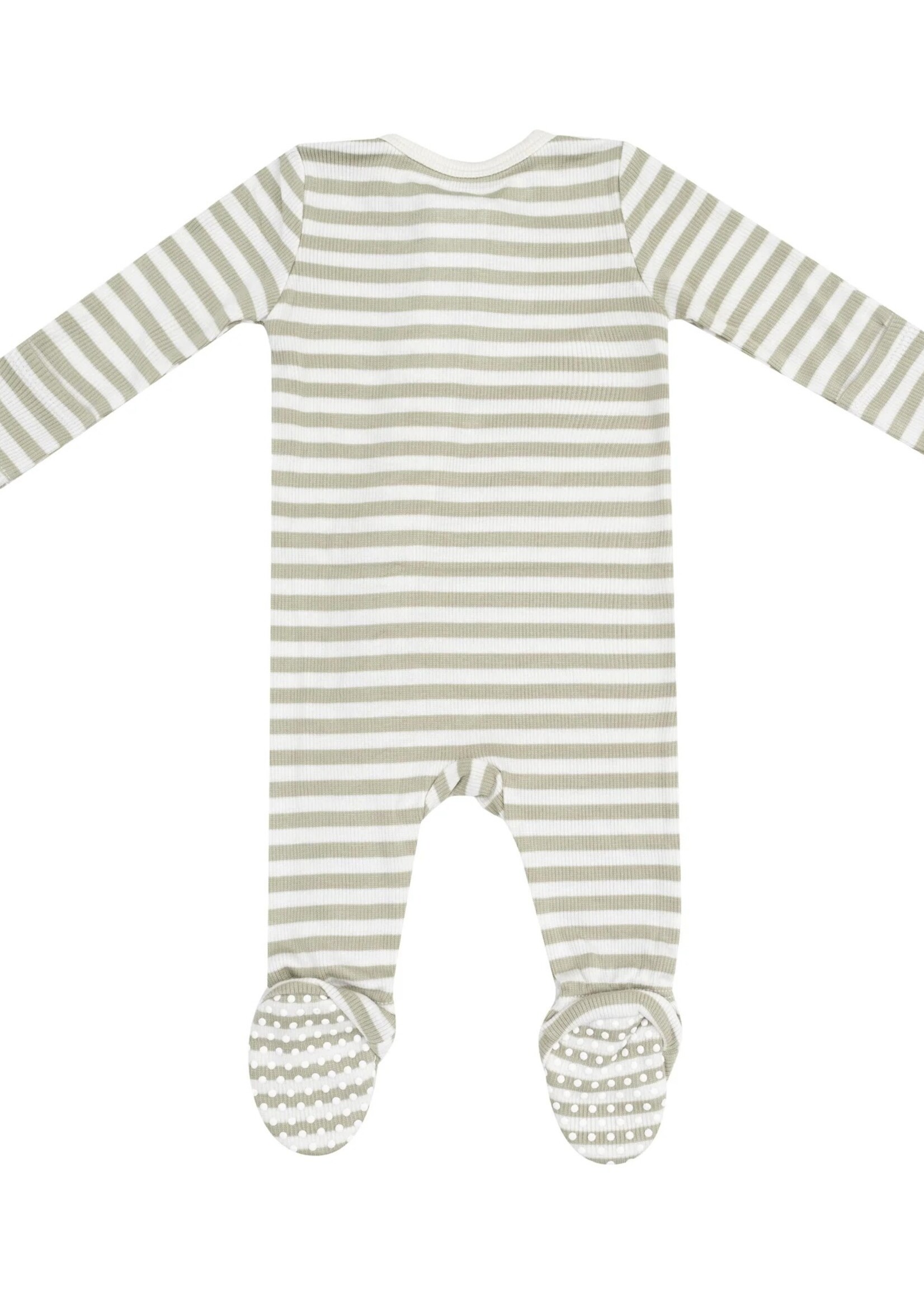 Angel Dear Stripe Sage 2 Way Zipper Footie