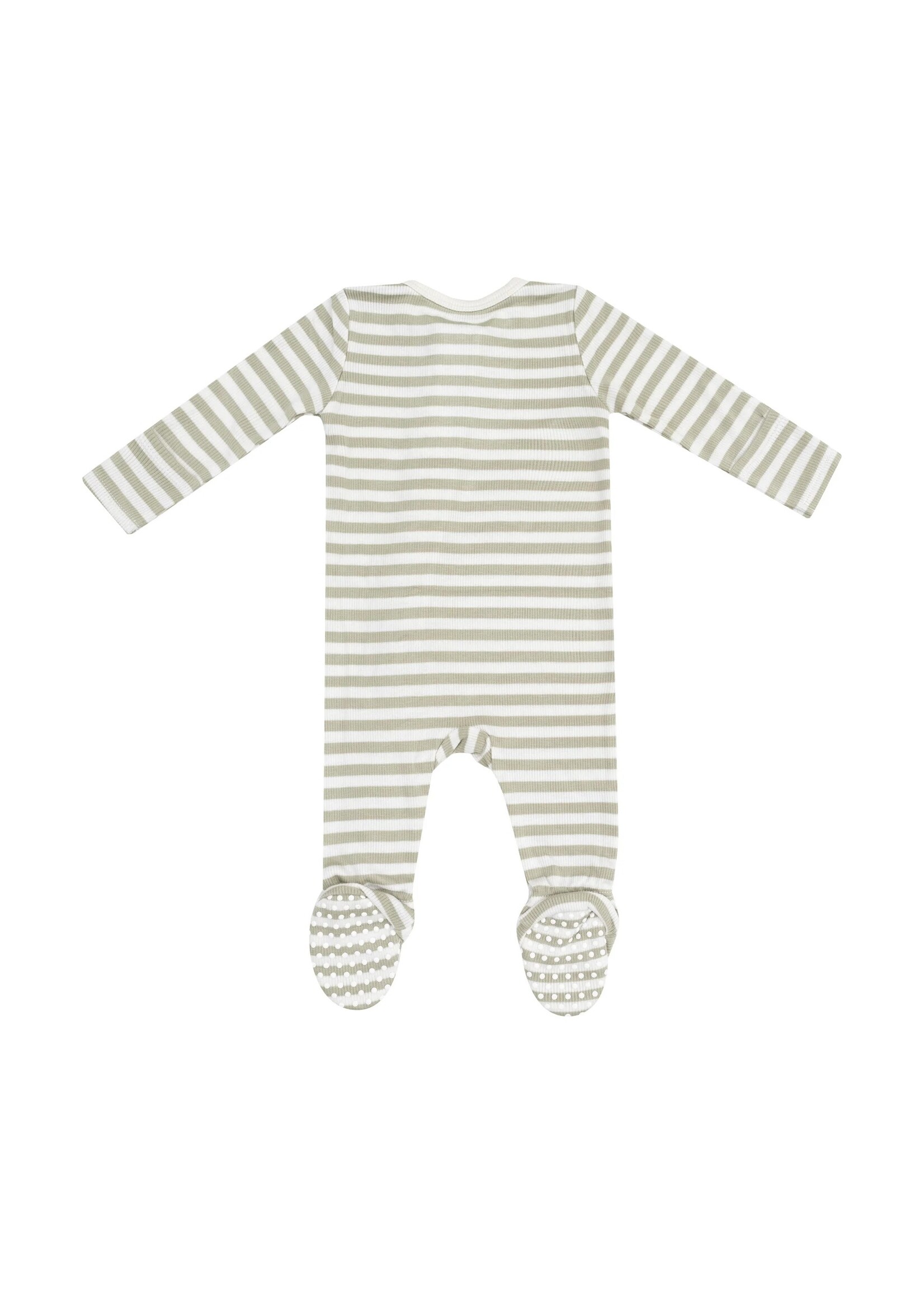 Angel Dear Stripe Sage 2 Way Zipper Footie