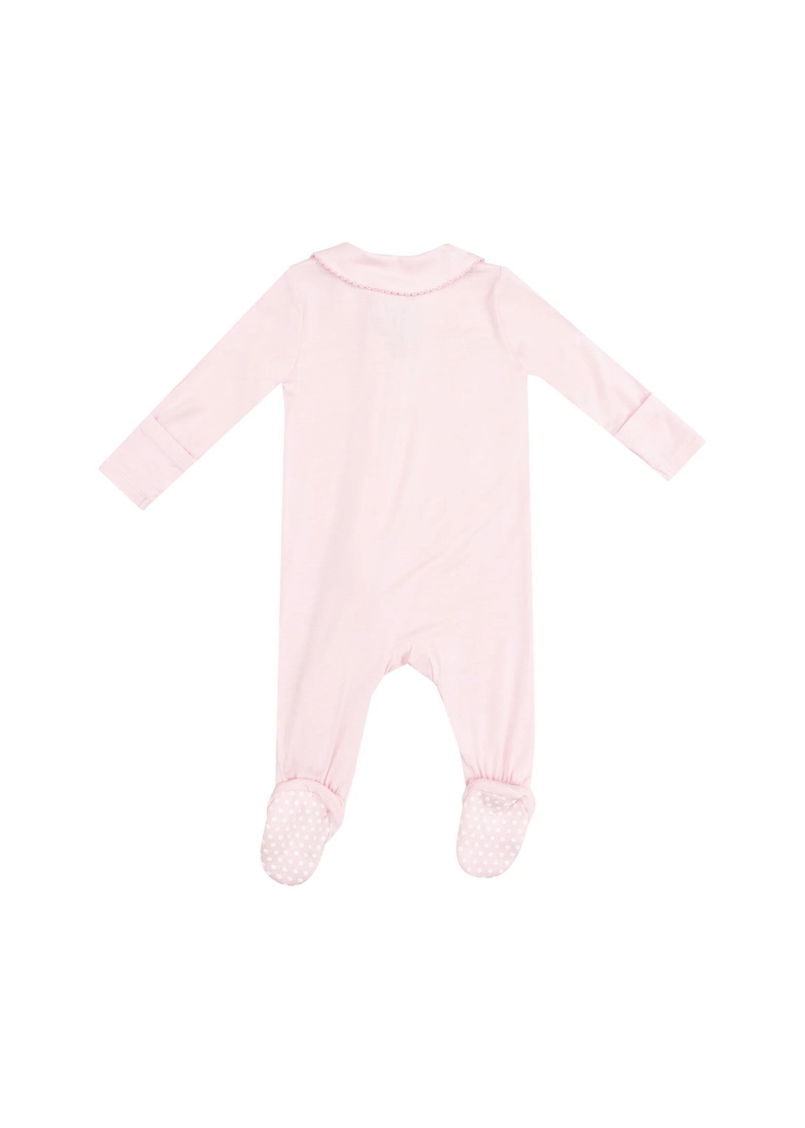 Angel Dear Solid Classic Peter Pan 2 Way Zipper Footie Pink