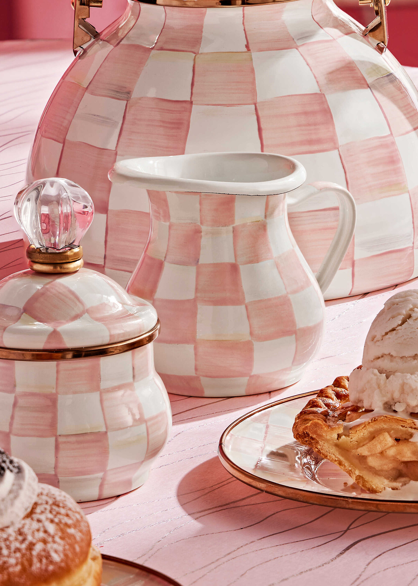Mackenzie-Childs Rosy Check Creamer