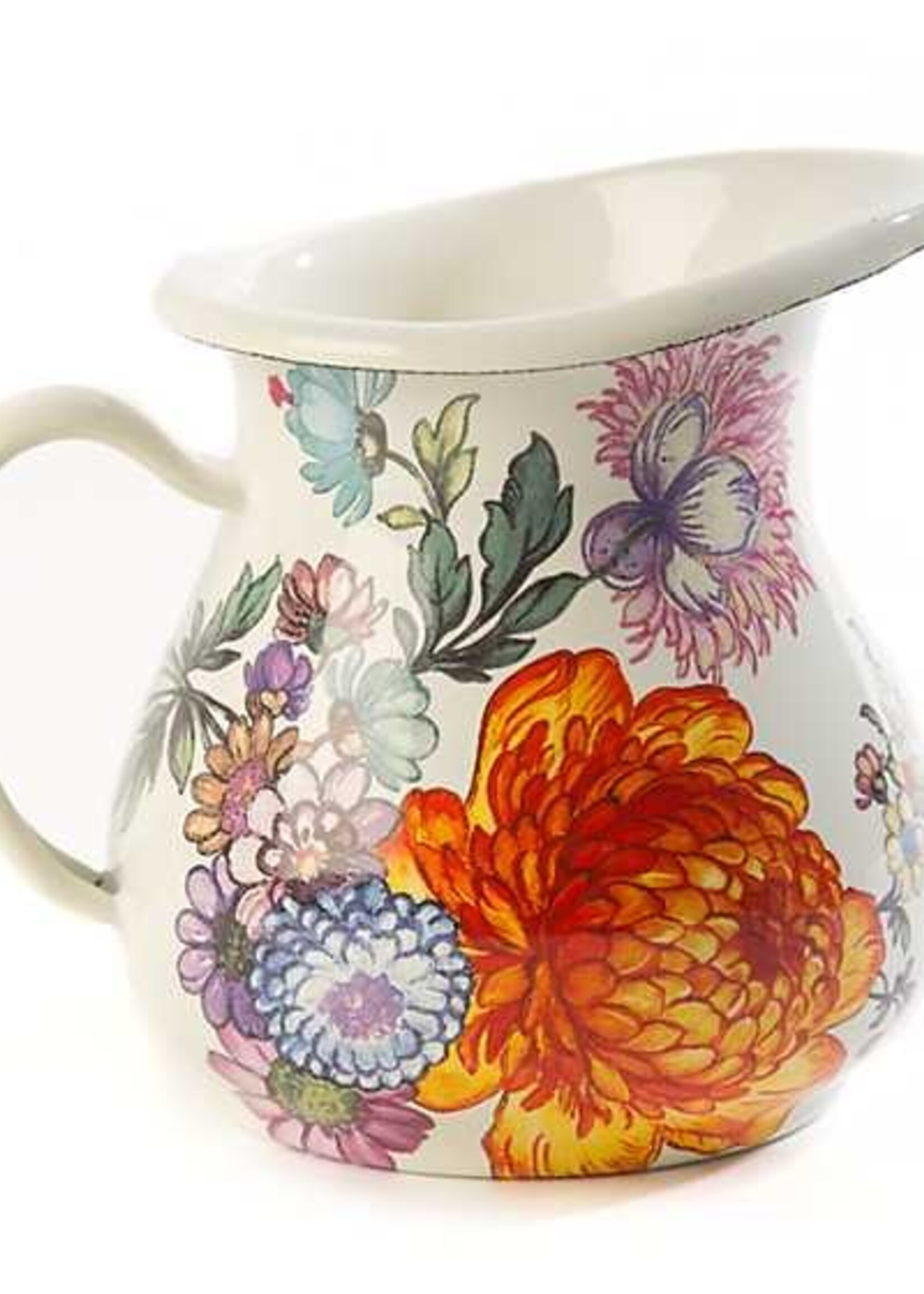 Mackenzie-Childs White Flower Market Creamer