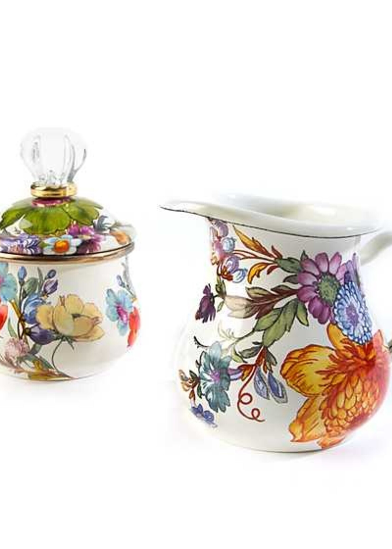 Mackenzie-Childs White Flower Market Creamer