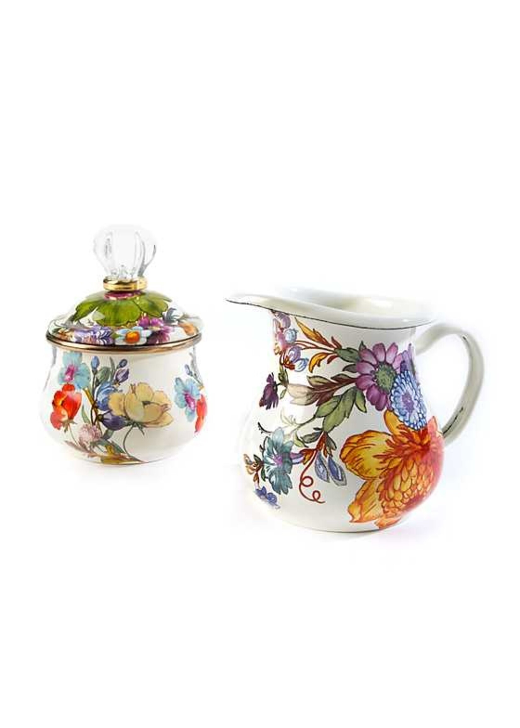 Mackenzie-Childs White Flower Market Creamer