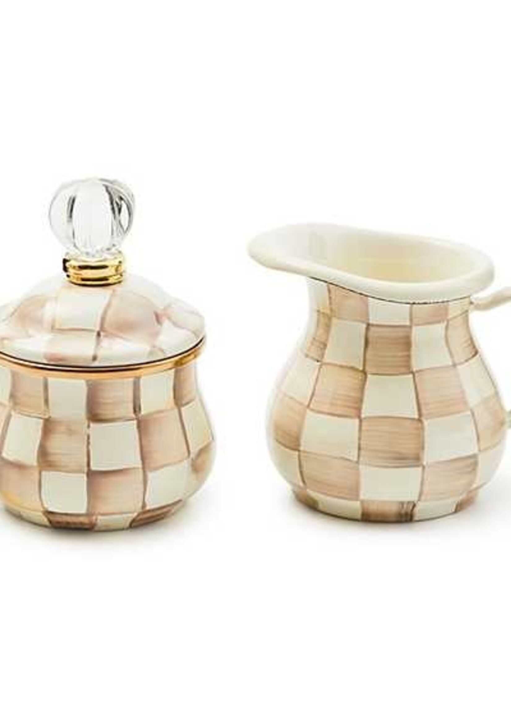 Mackenzie-Childs Mocha Check Little Creamer