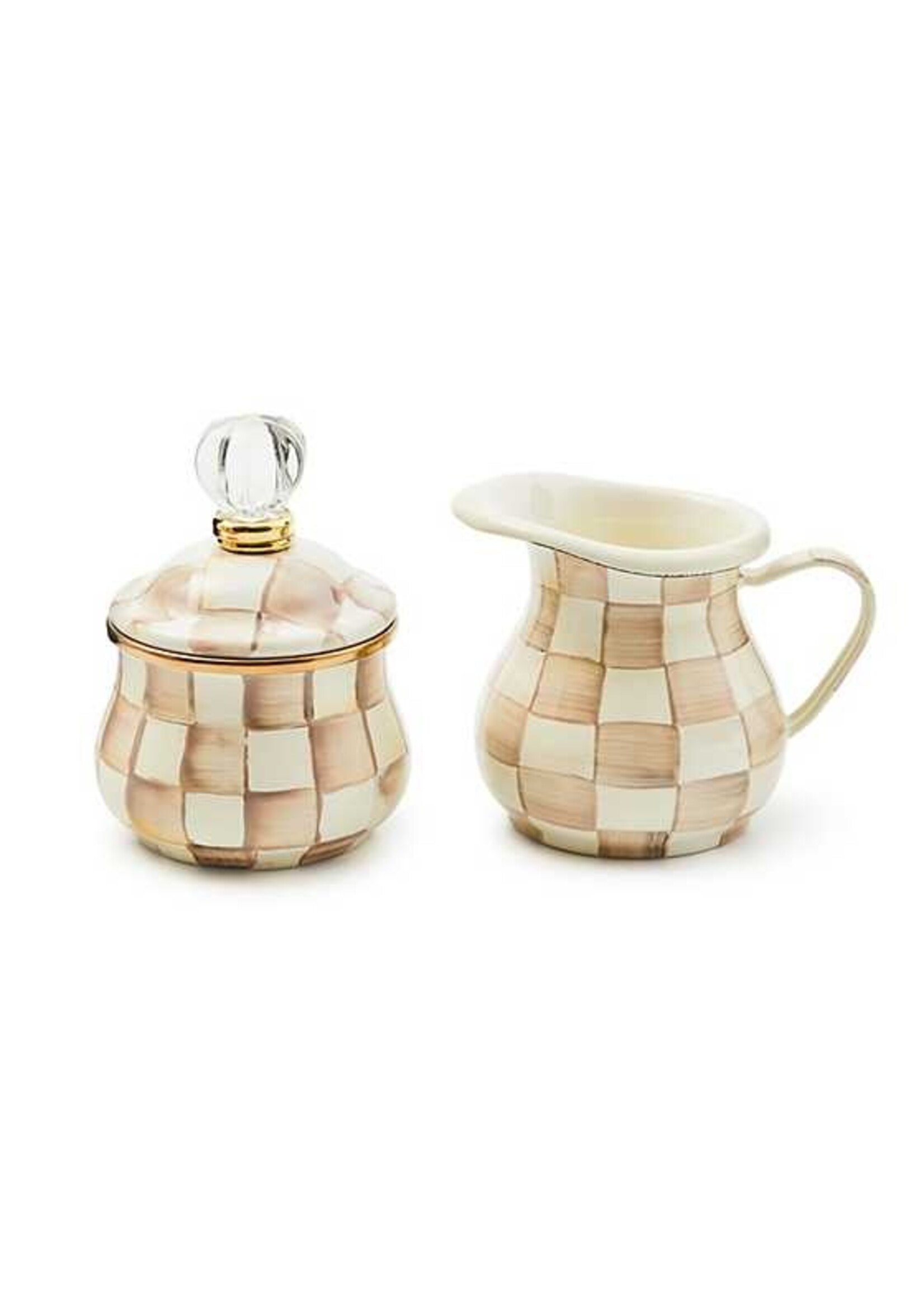 Mackenzie-Childs Mocha Check Little Creamer