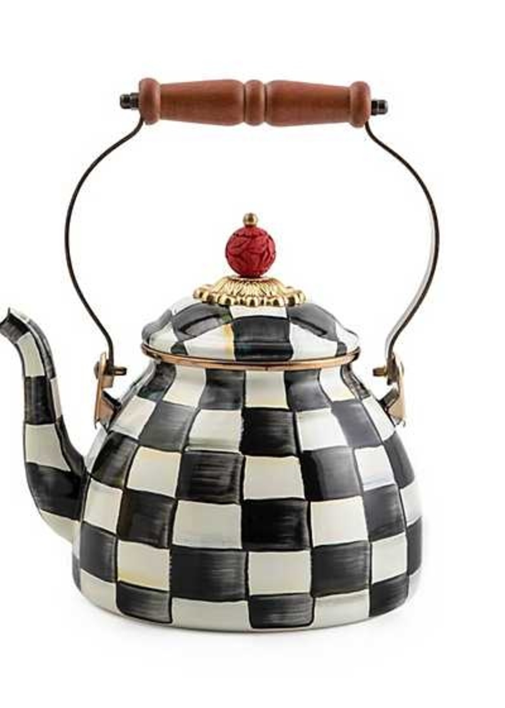 Mackenzie-Childs Courtly Check 2 Quart Tea Kettle