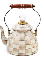 Mackenzie-Childs Mocha Check 2 Quart Tea Kettle