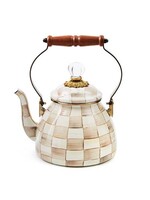 Mackenzie-Childs Mocha Check 2 Quart Tea Kettle