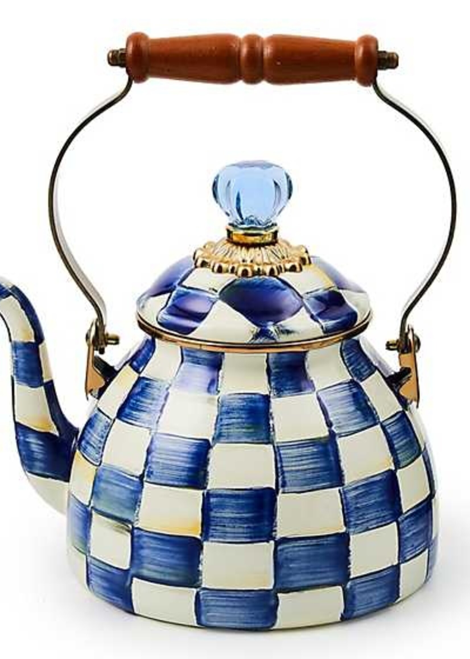 Mackenzie-Childs Royal Check 2 Quart Tea Kettle