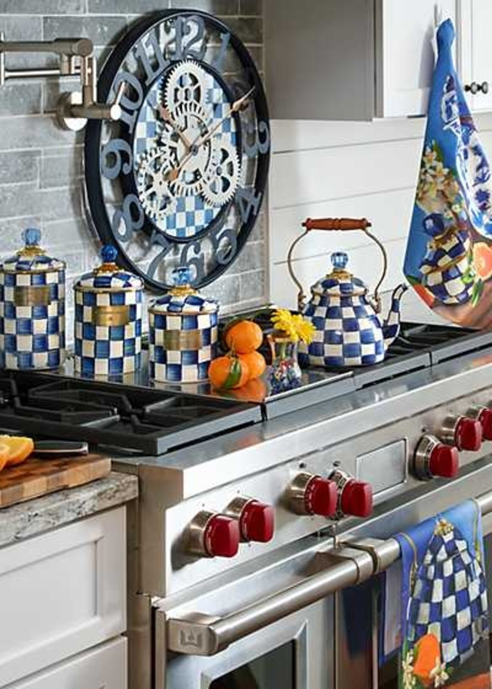 Mackenzie-Childs Royal Check 2 Quart Tea Kettle