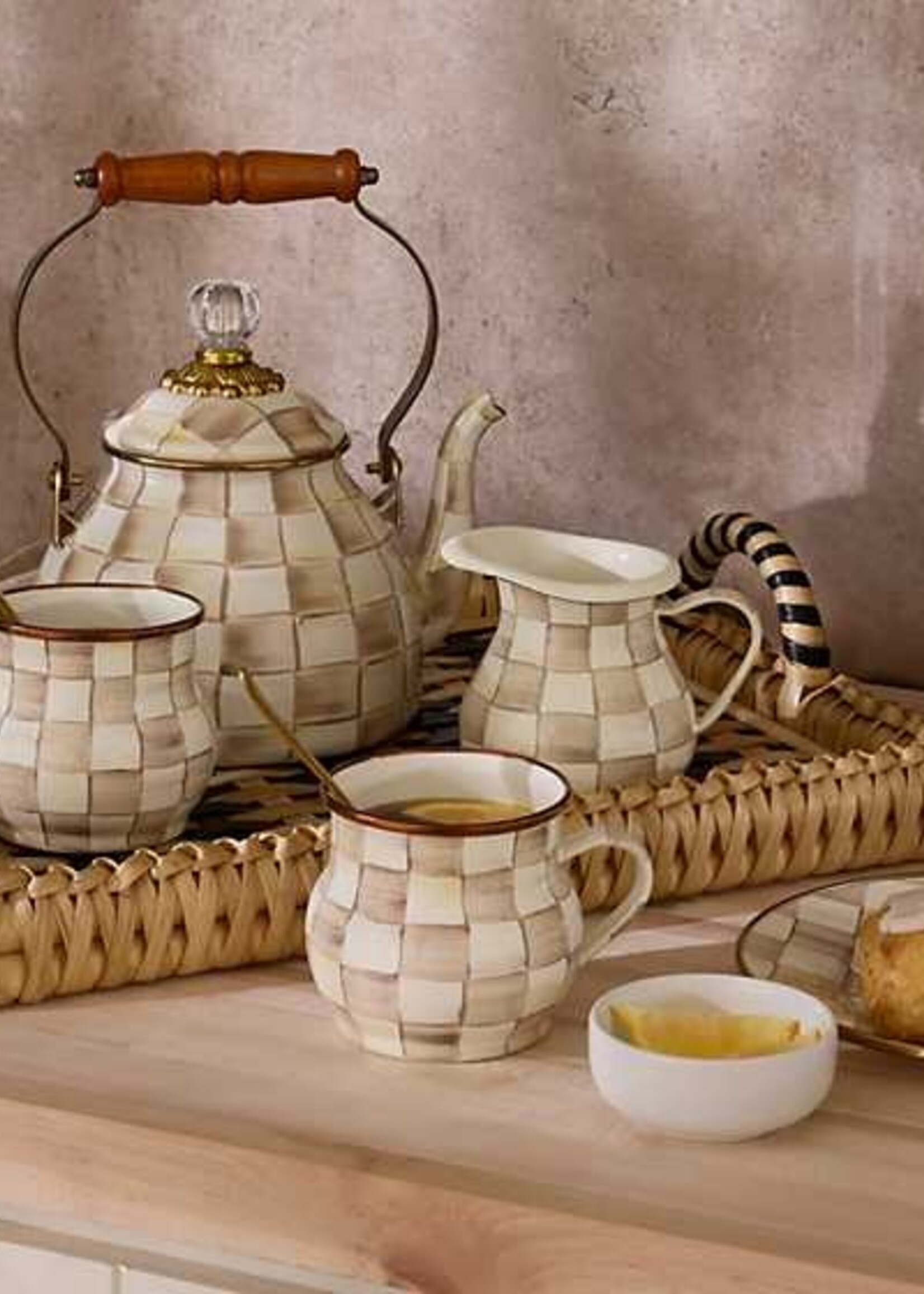 Mackenzie-Childs Mocha Check Mug