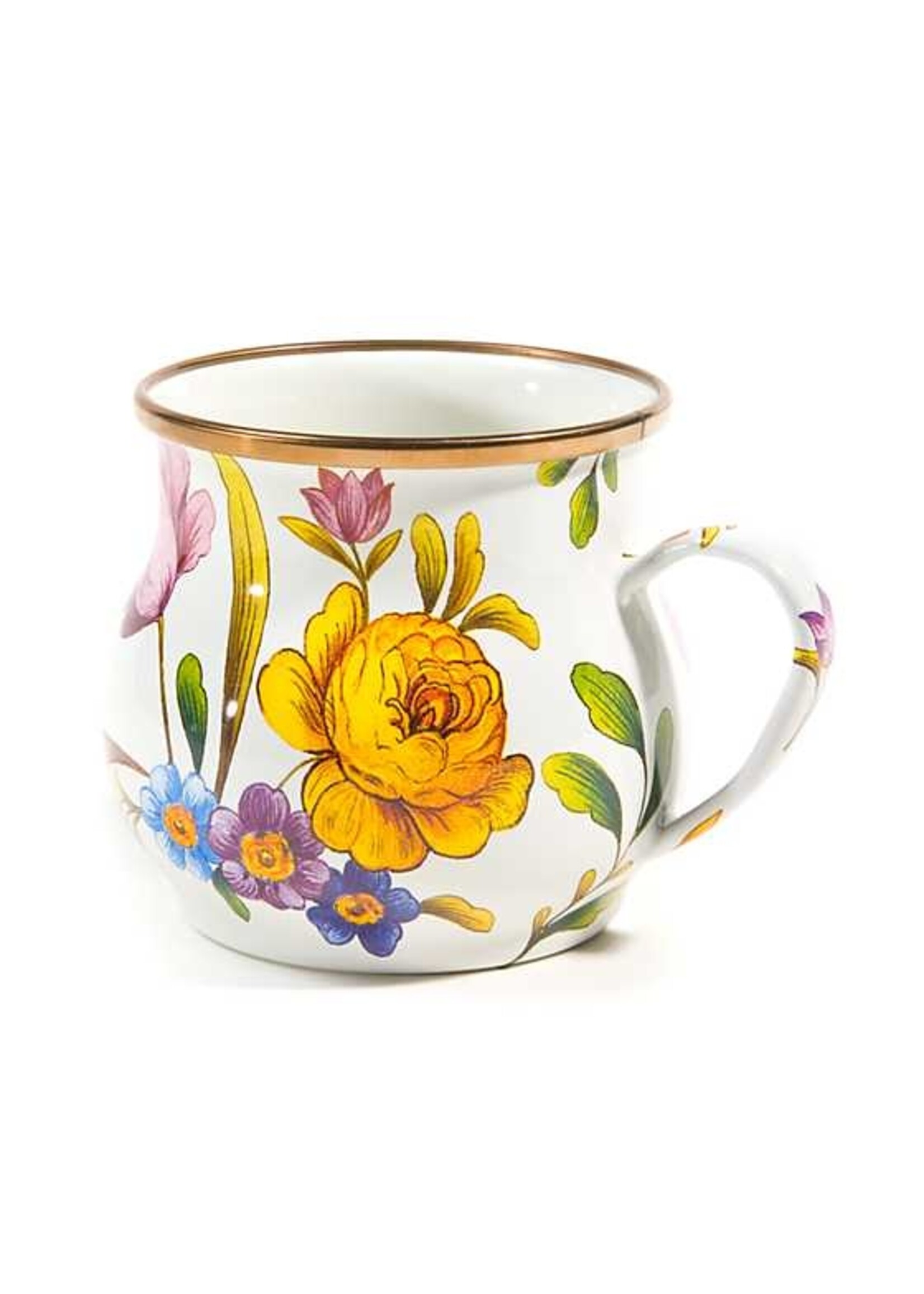 Mackenzie-Childs White Flower Market Mug