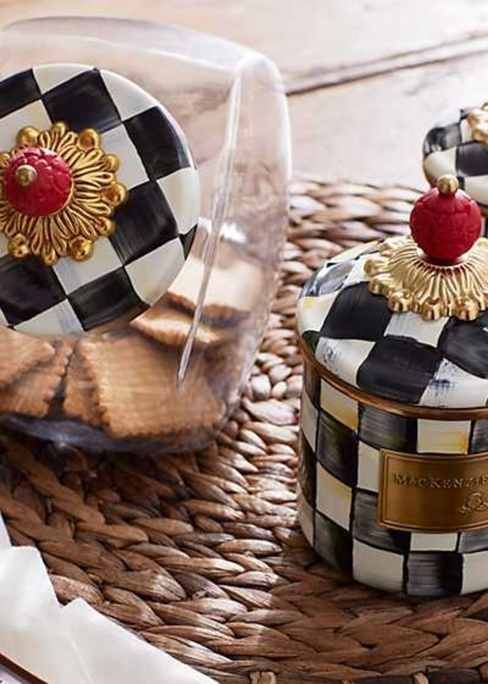 Mackenzie-Childs Sweets Jar with Courtly Check Enamel Lid