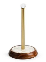 Mackenzie-Childs Mocha Check Wood Paper Towel Holder