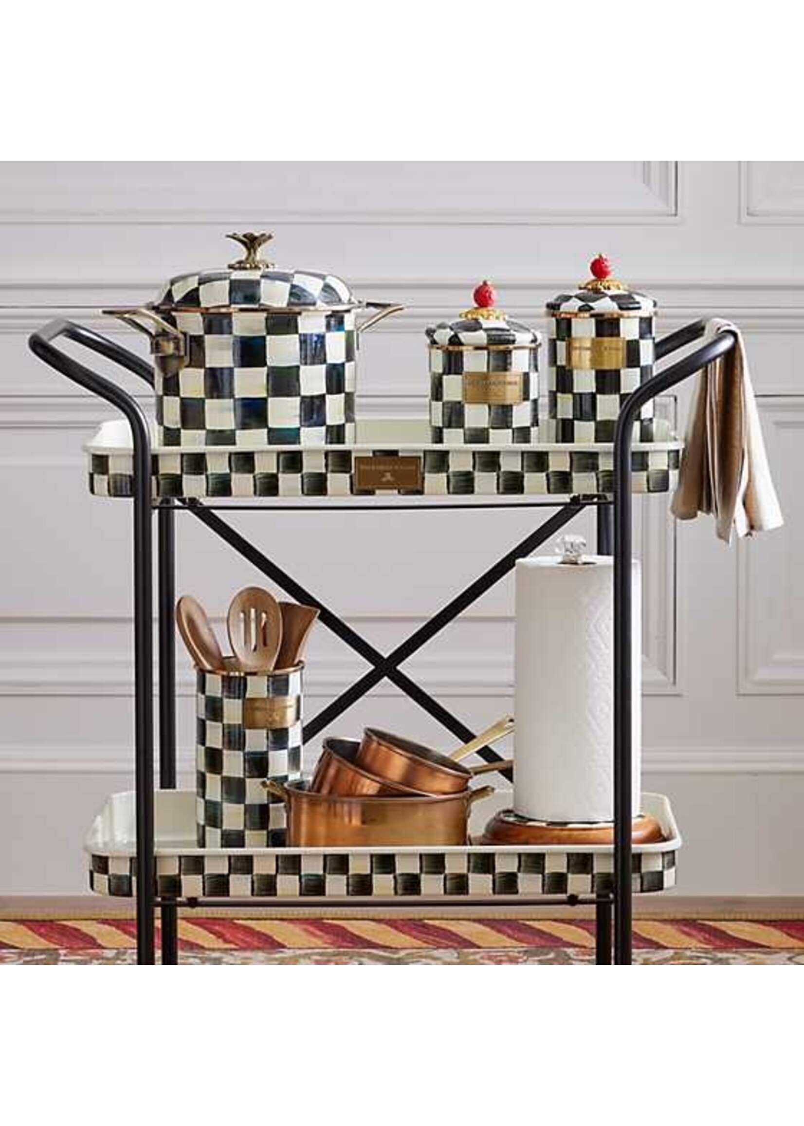 Mackenzie-Childs Courtly Check Wood Paper Towel Holder