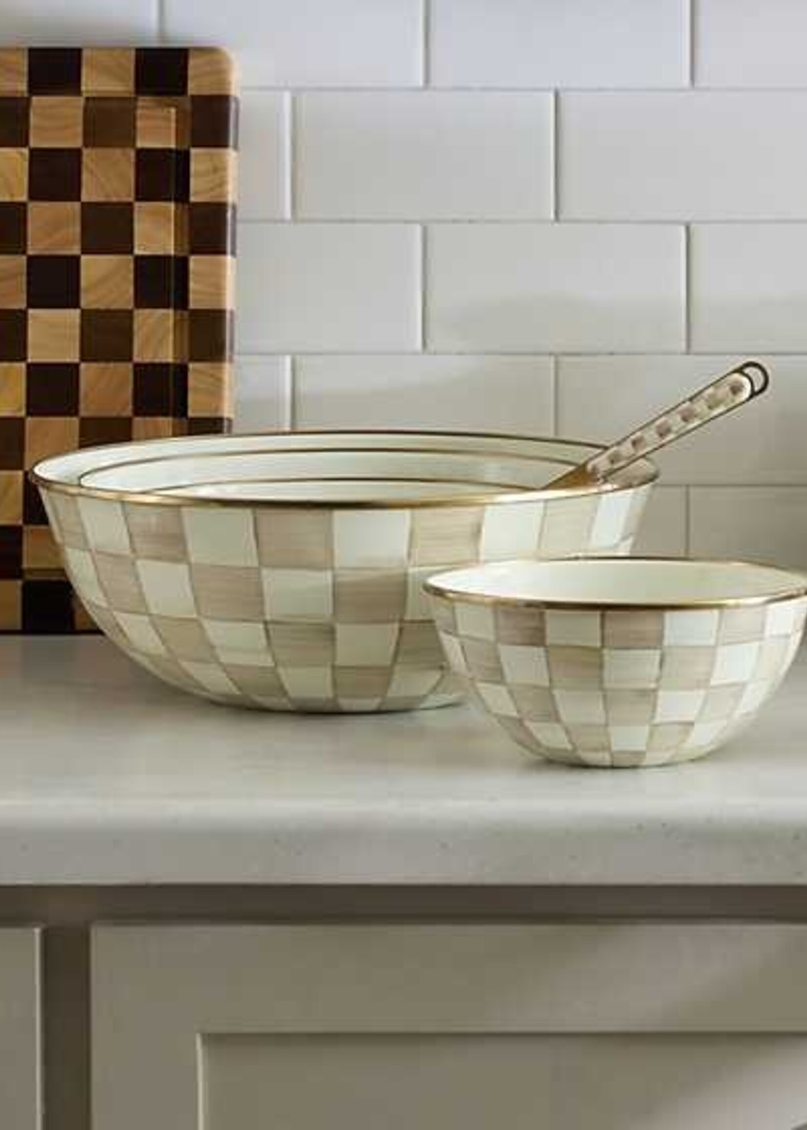 Mackenzie-Childs Mocha Check Medium Everyday Bowl