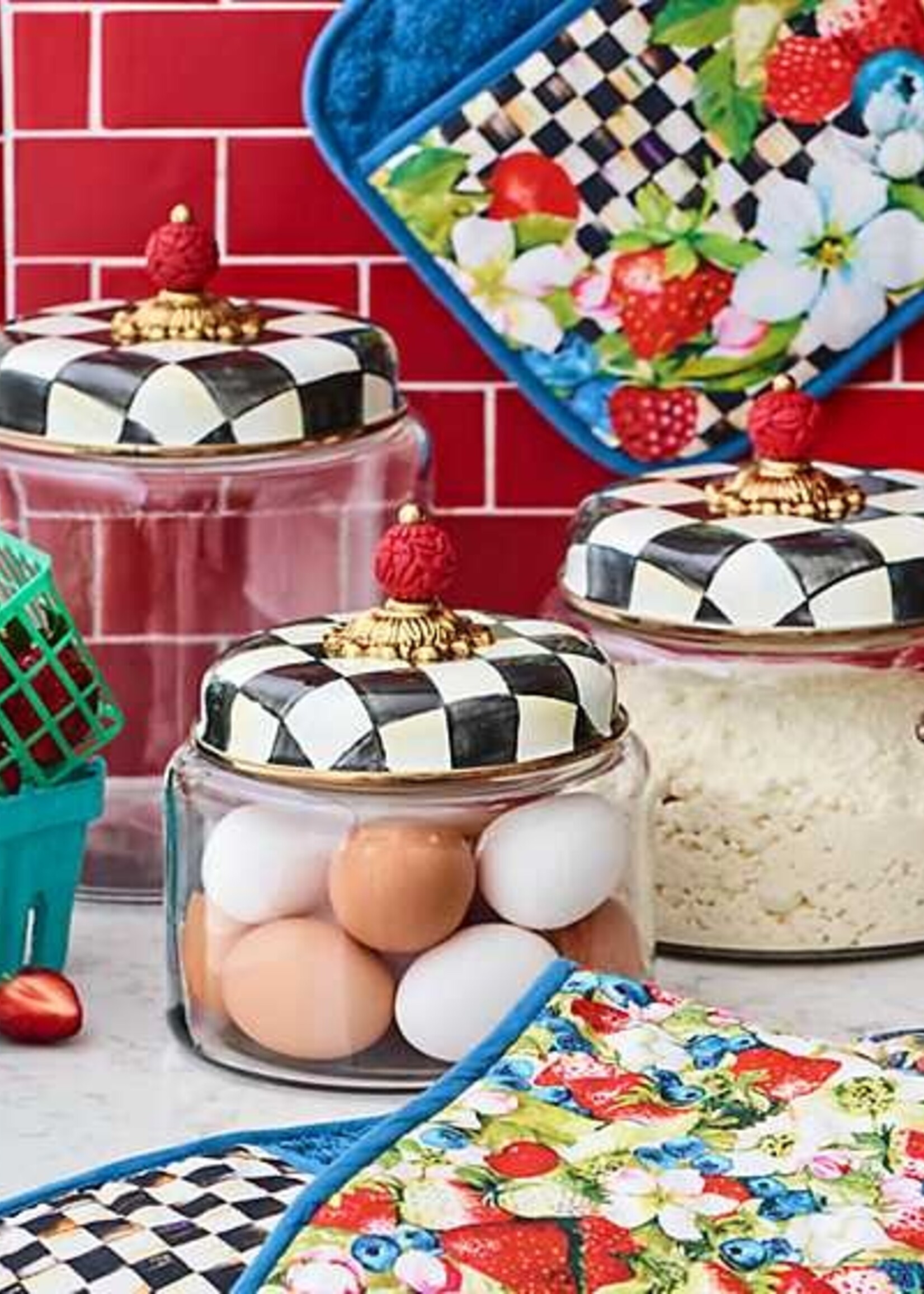 Mackenzie-Childs Courtly Check Medium Kitchen Canister