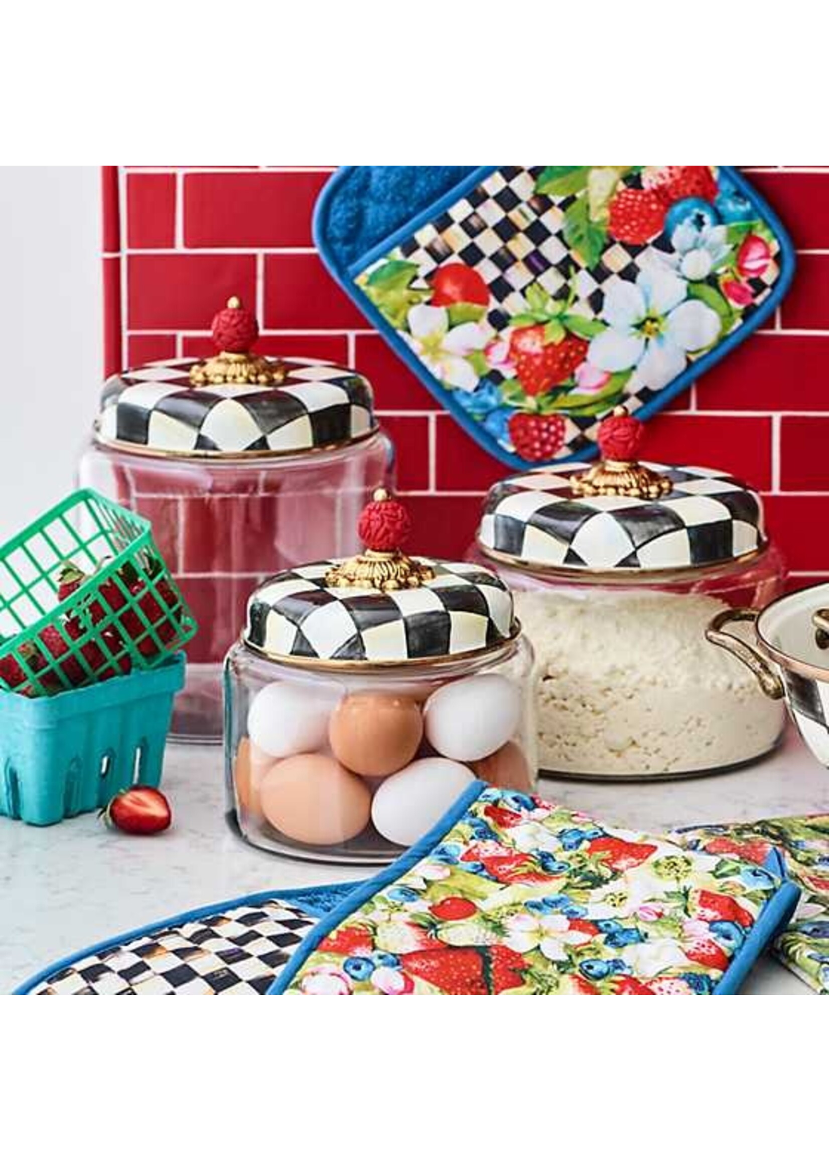 Mackenzie-Childs Courtly Check Medium Kitchen Canister