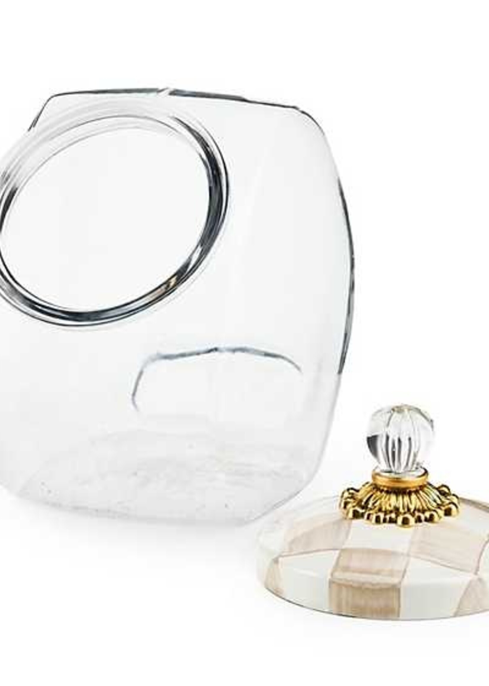 Mackenzie-Childs Cookie Jar with Mocha Check Lid