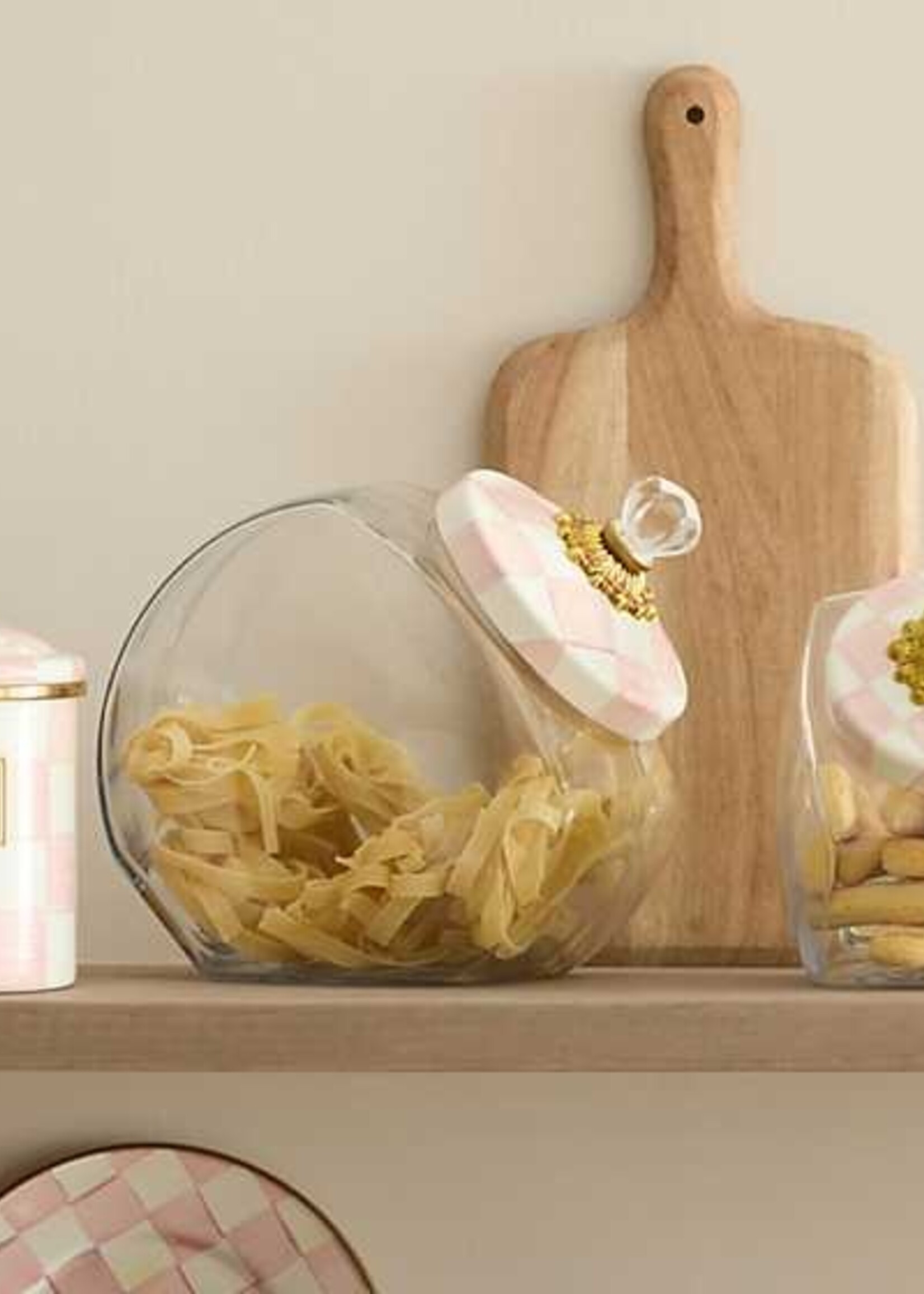 Mackenzie-Childs Cookie Jar with Rosy Check Lid