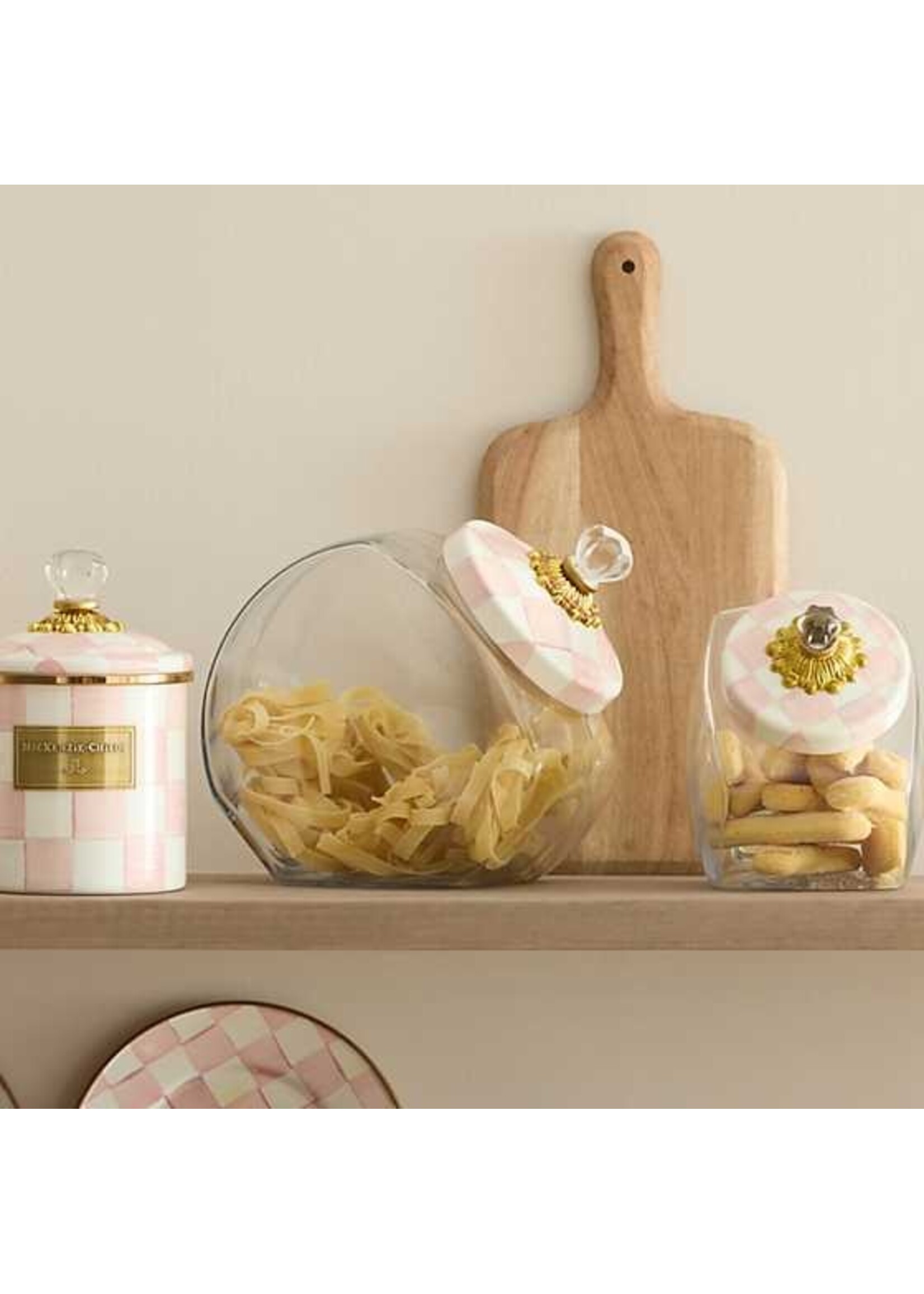 Mackenzie-Childs Cookie Jar with Rosy Check Lid