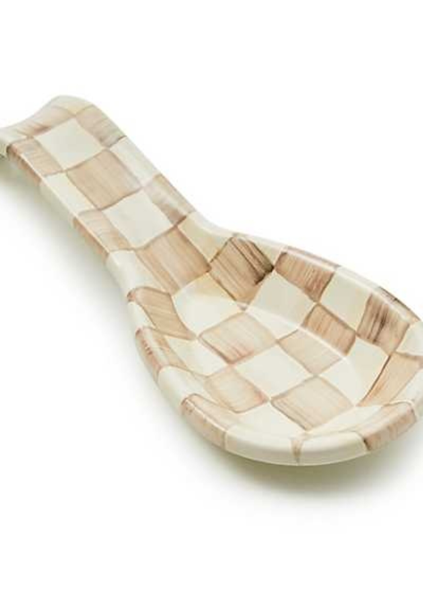Mackenzie-Childs Mocha Check Enamel Spoon Rest