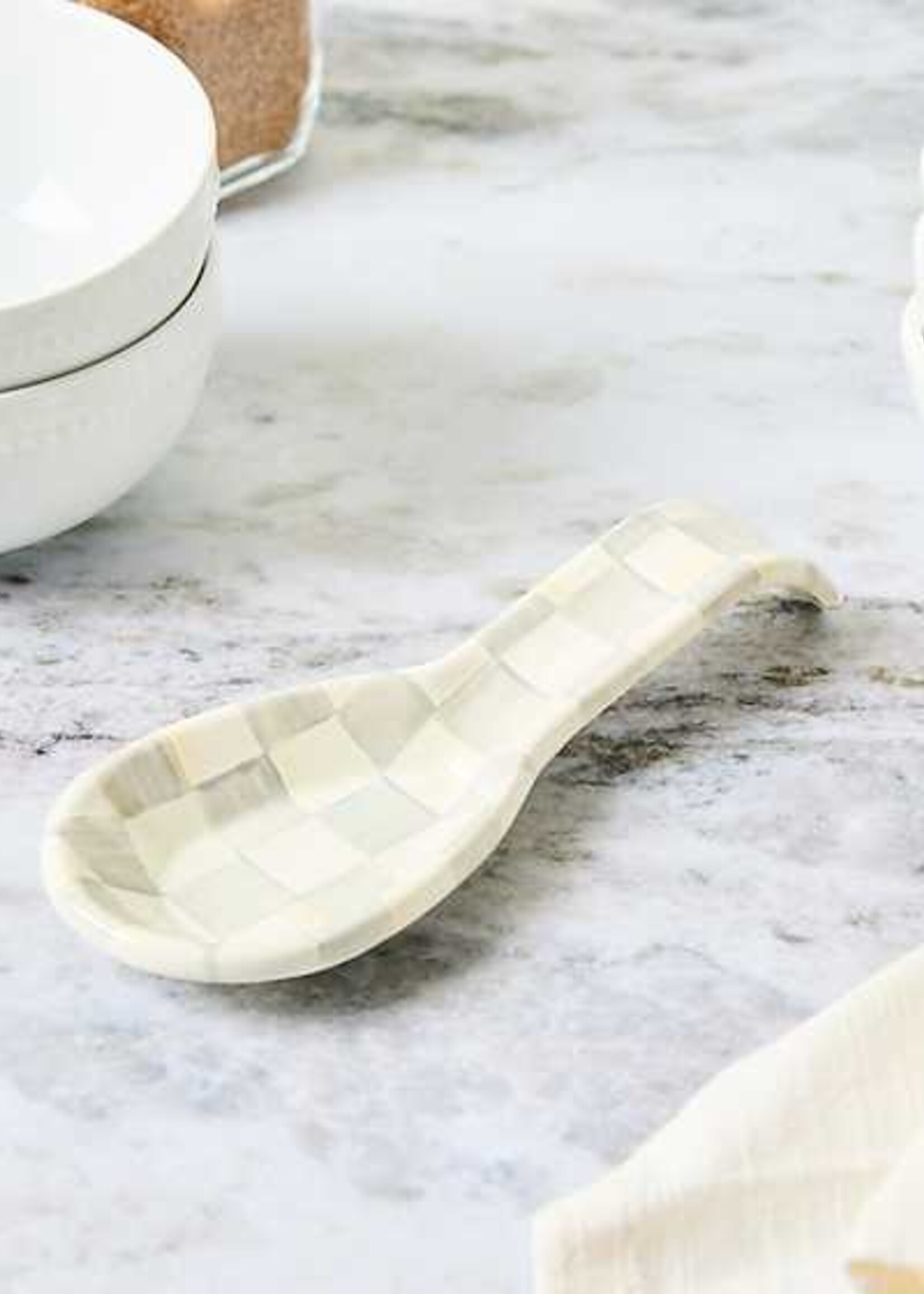 Mackenzie-Childs Sterling Check Enamel Spoon Rest