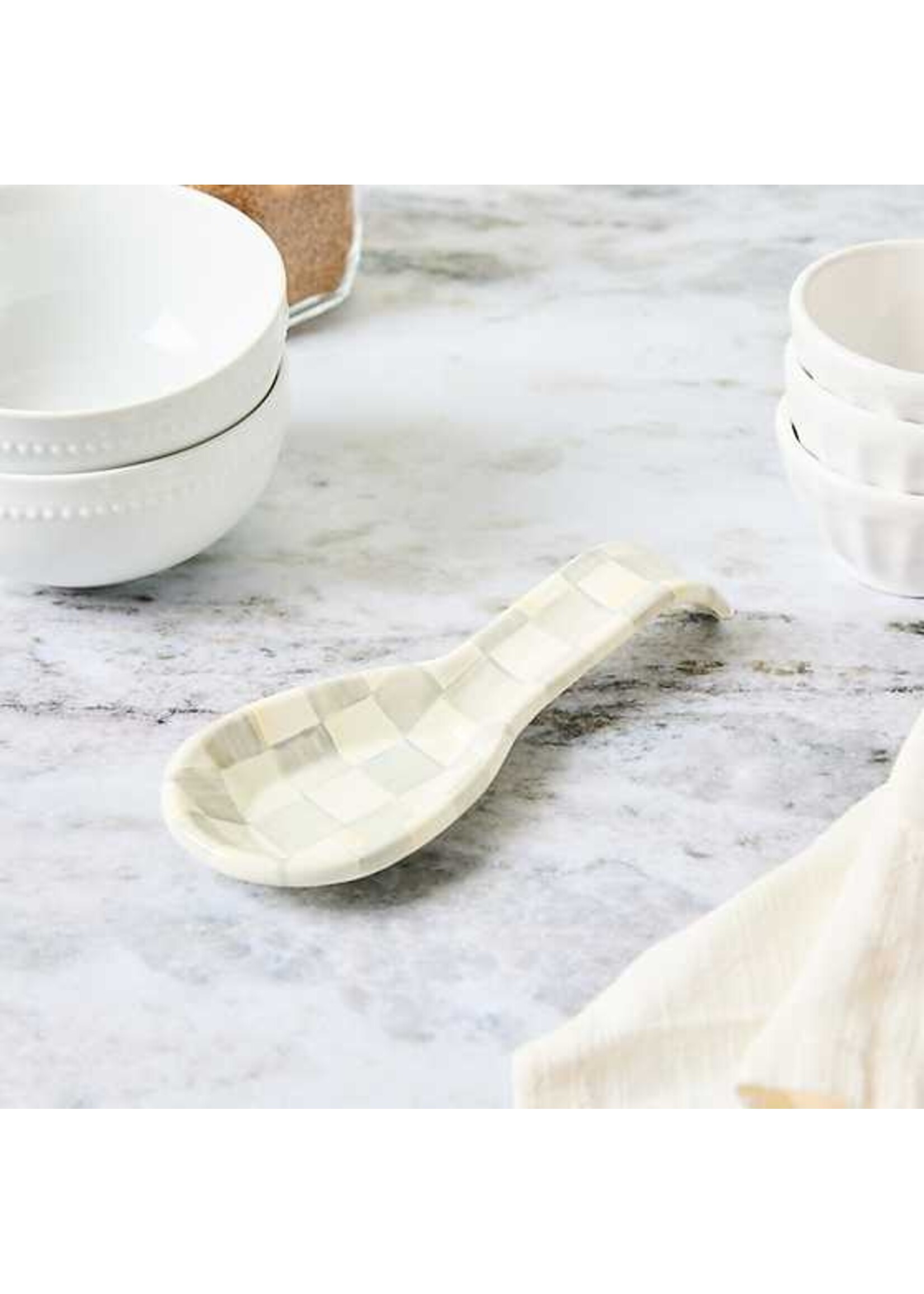 Mackenzie-Childs Sterling Check Spoon Rest