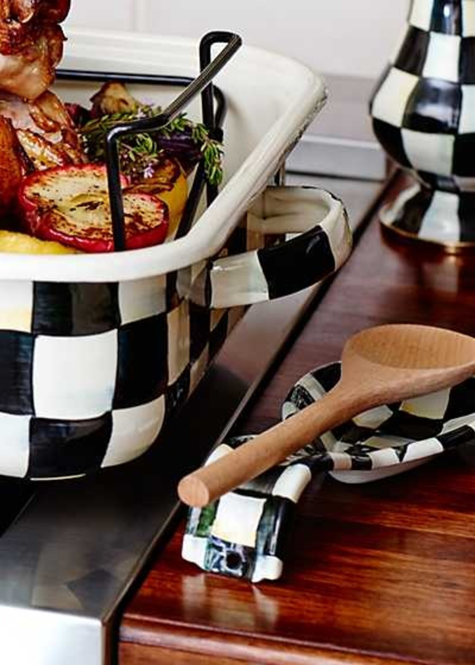 Mackenzie-Childs Courtly Check Enamel Spoon Rest