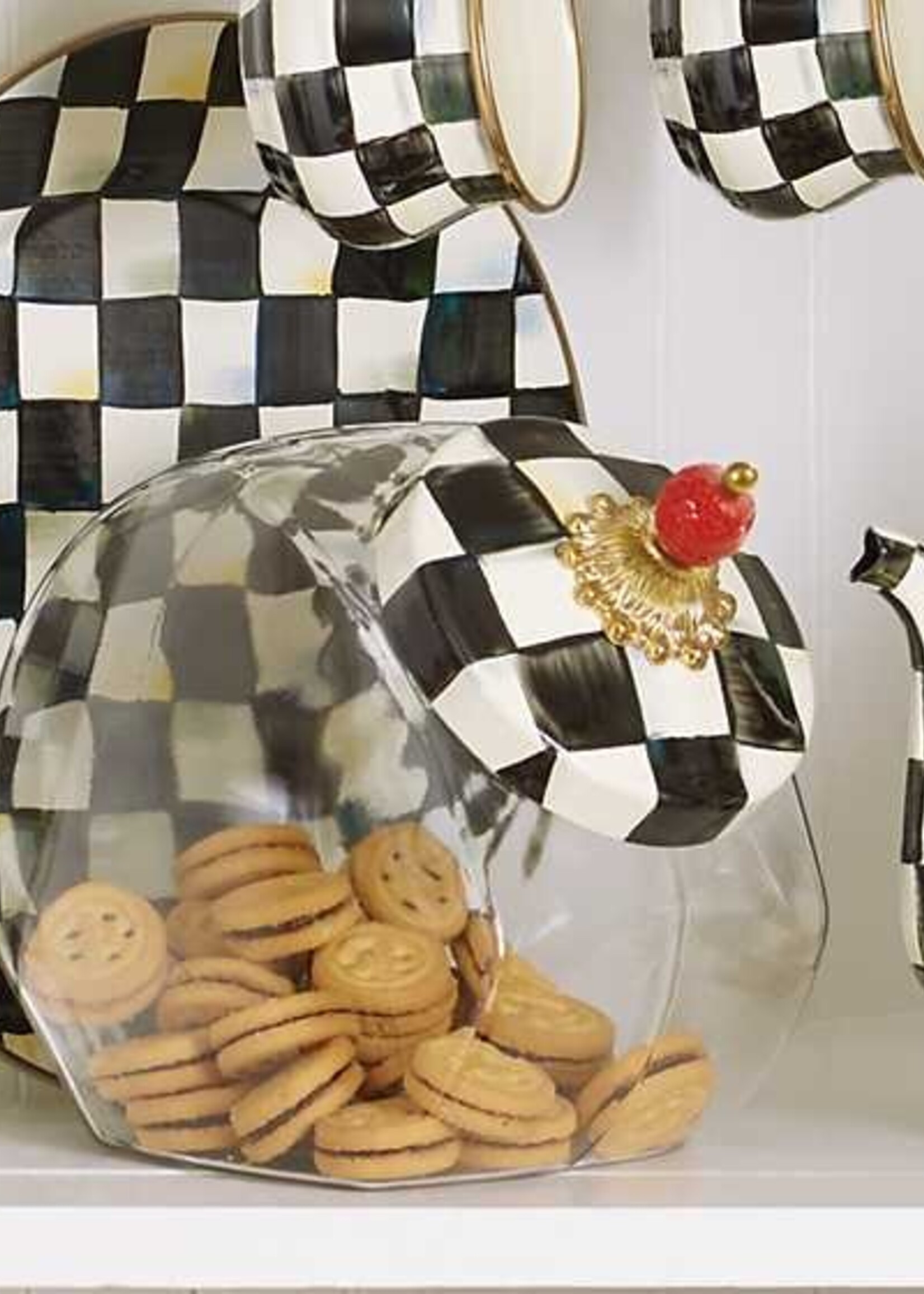 Mackenzie-Childs Cookie Jar with Courtly Check Lid