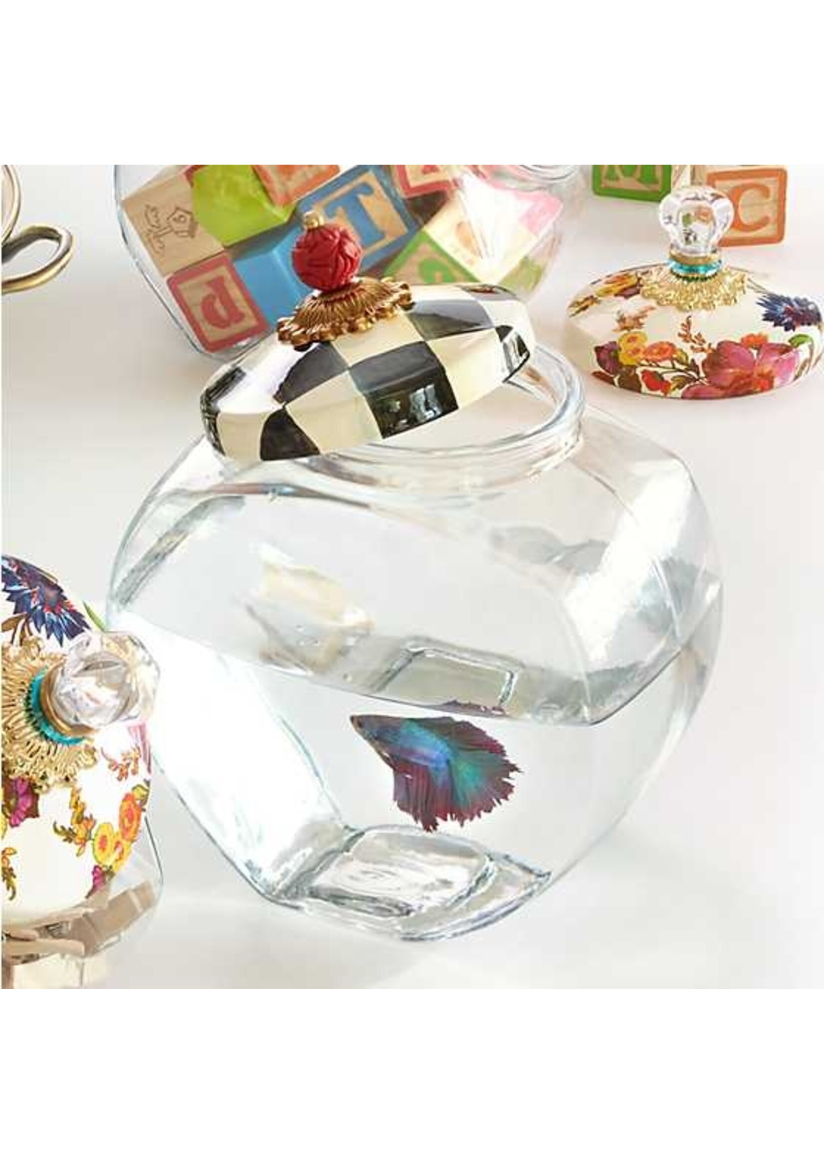 Mackenzie-Childs Cookie Jar with Courtly Check Lid