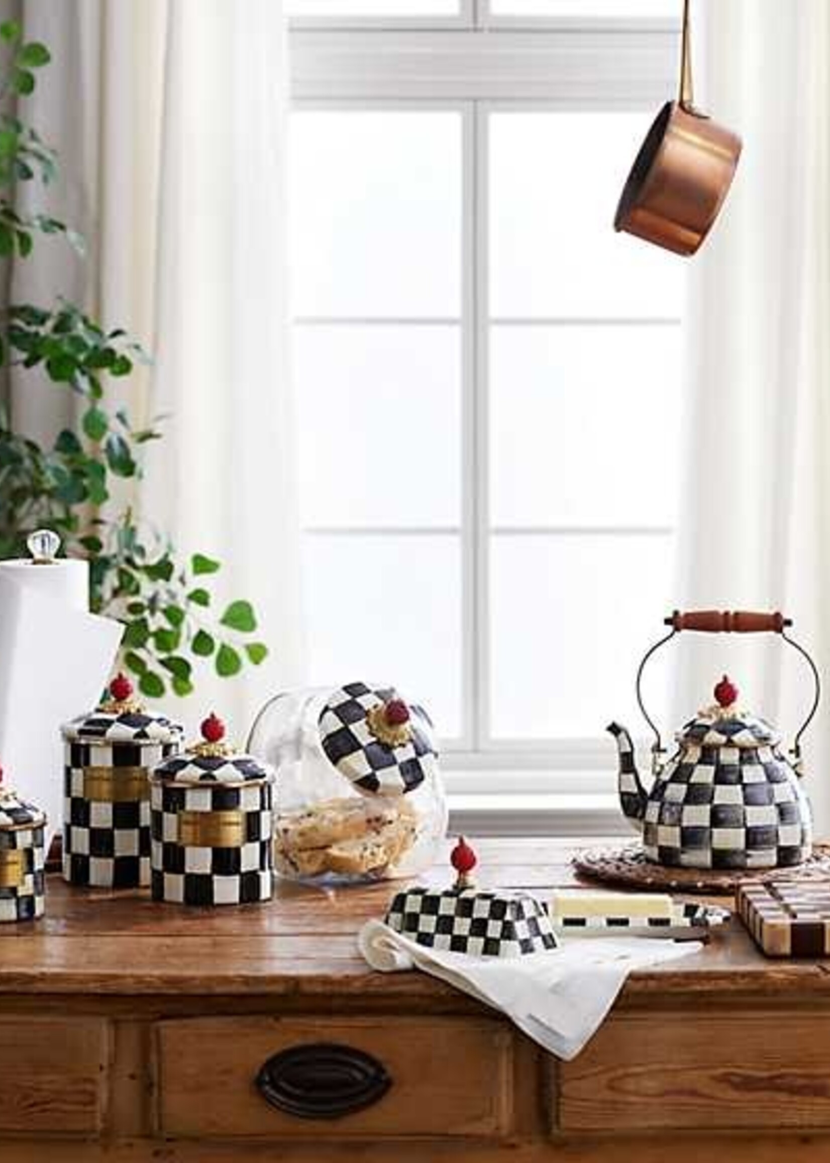 Mackenzie-Childs Cookie Jar with Courtly Check Lid