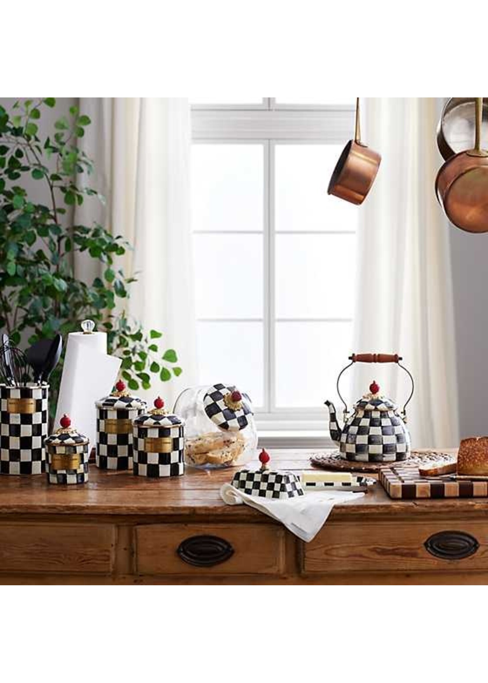 Mackenzie-Childs Cookie Jar with Courtly Check Lid