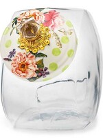 Mackenzie-Childs Cookie Jar with Wildflowers Green Lid