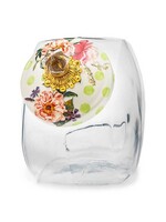 Mackenzie-Childs Cookie Jar with Wildflowers Green Lid
