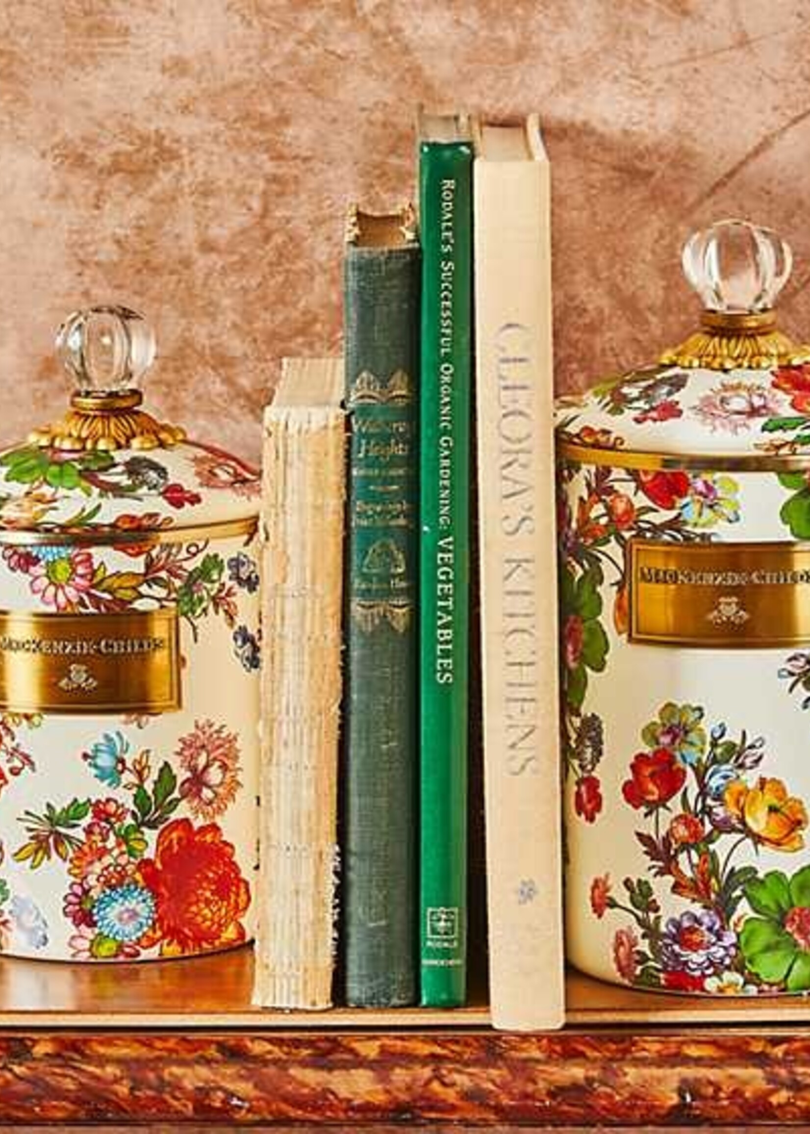 Mackenzie-Childs White Flower Market Large Canister