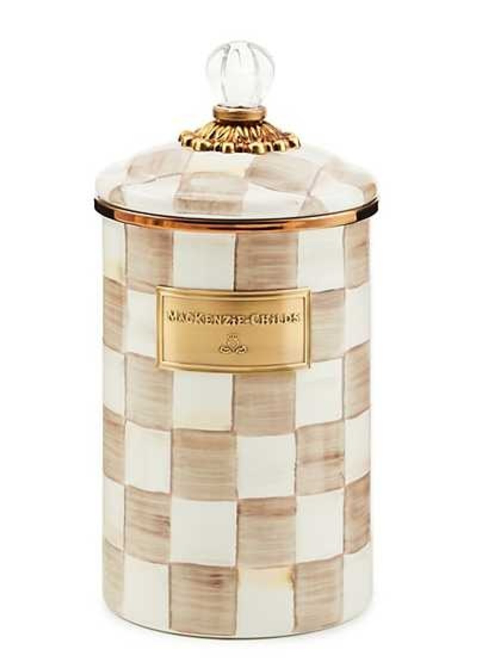 Mackenzie-Childs Mocha Check Large Canister