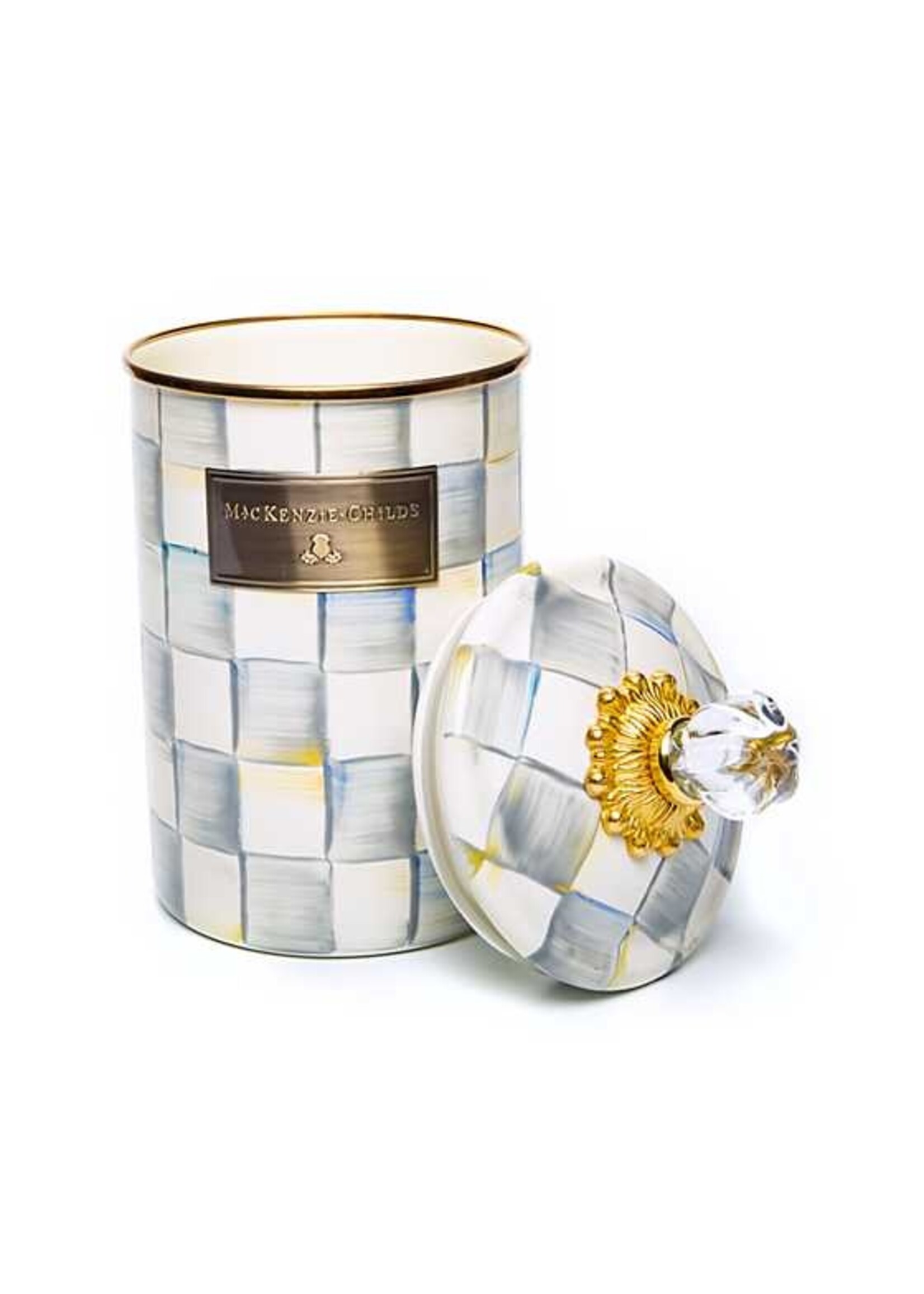 Mackenzie-Childs Sterling Check Large Canister