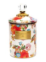Mackenzie-Childs White Flower Market Medium Canister