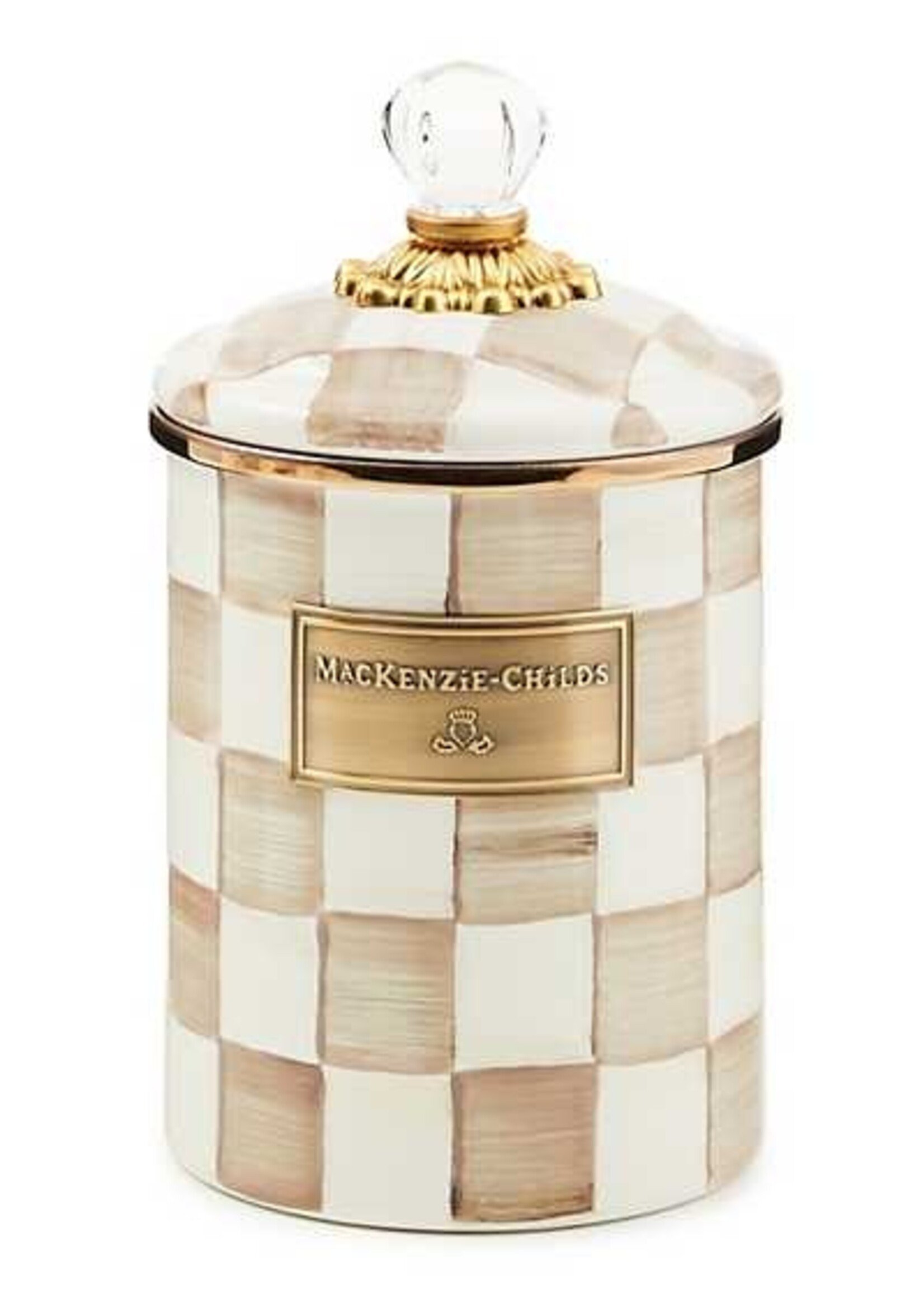 Mackenzie-Childs Mocha Check Medium Canister