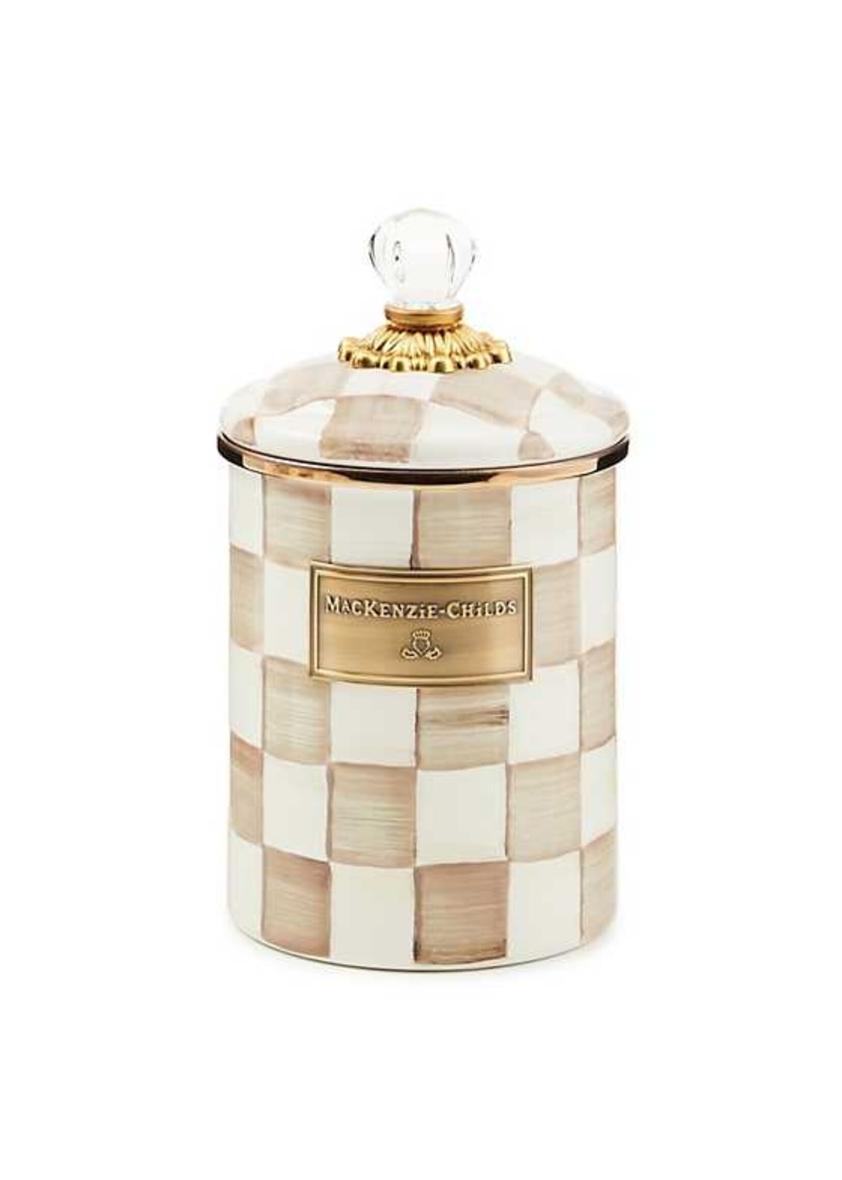 Mackenzie-Childs Mocha Check Medium Canister