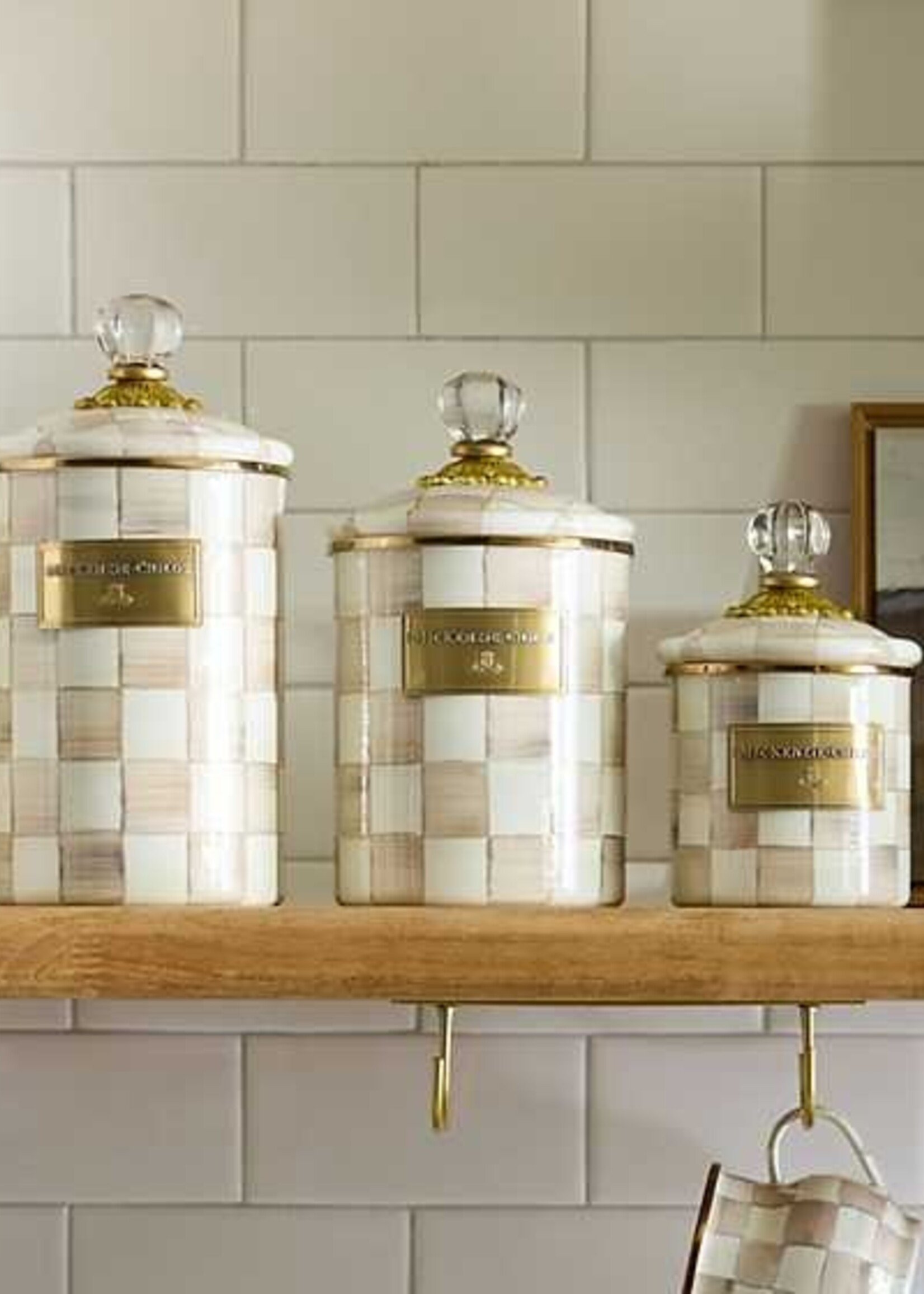 Mackenzie-Childs Mocha Check Medium Canister