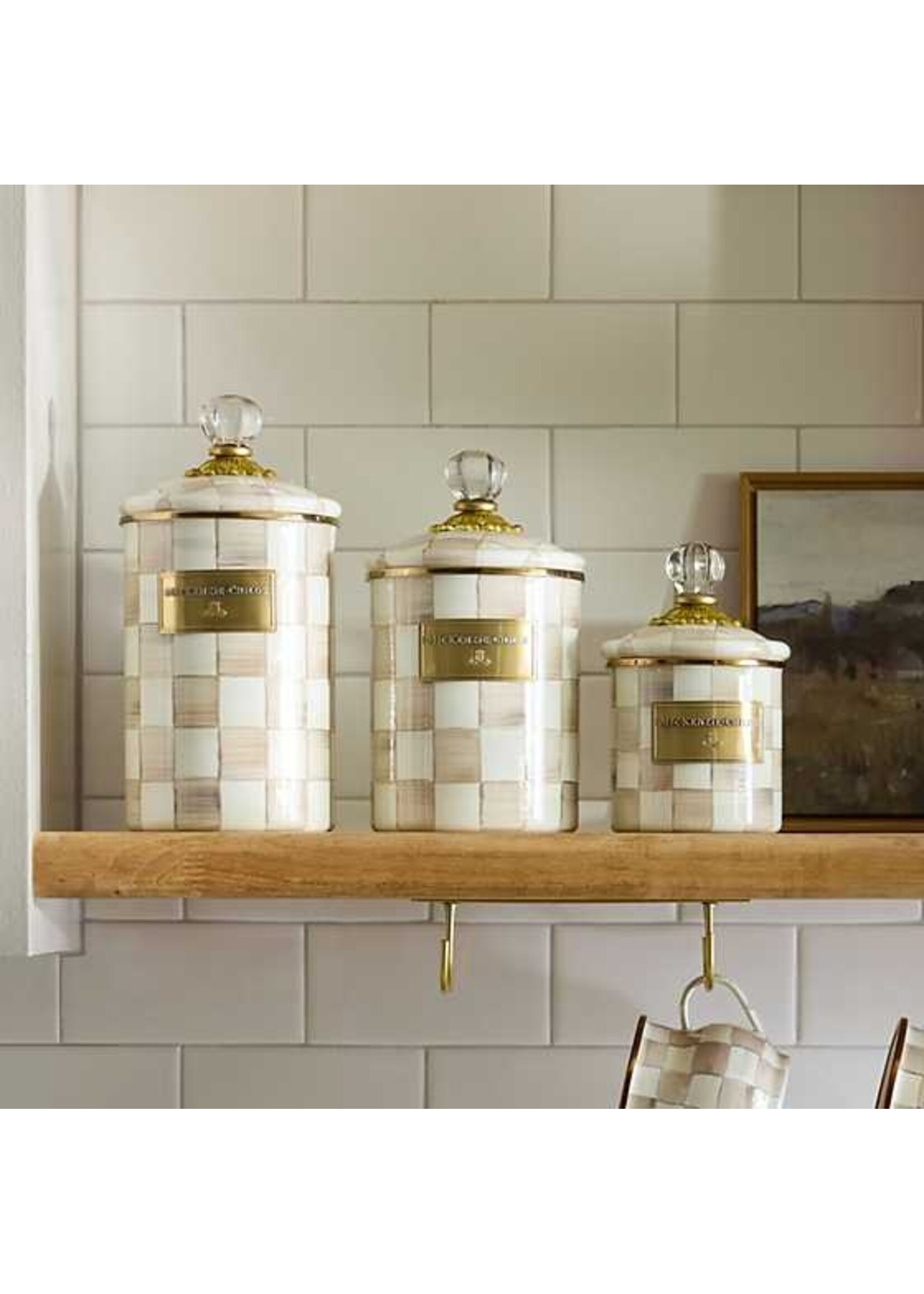 Mackenzie-Childs Mocha Check Medium Canister