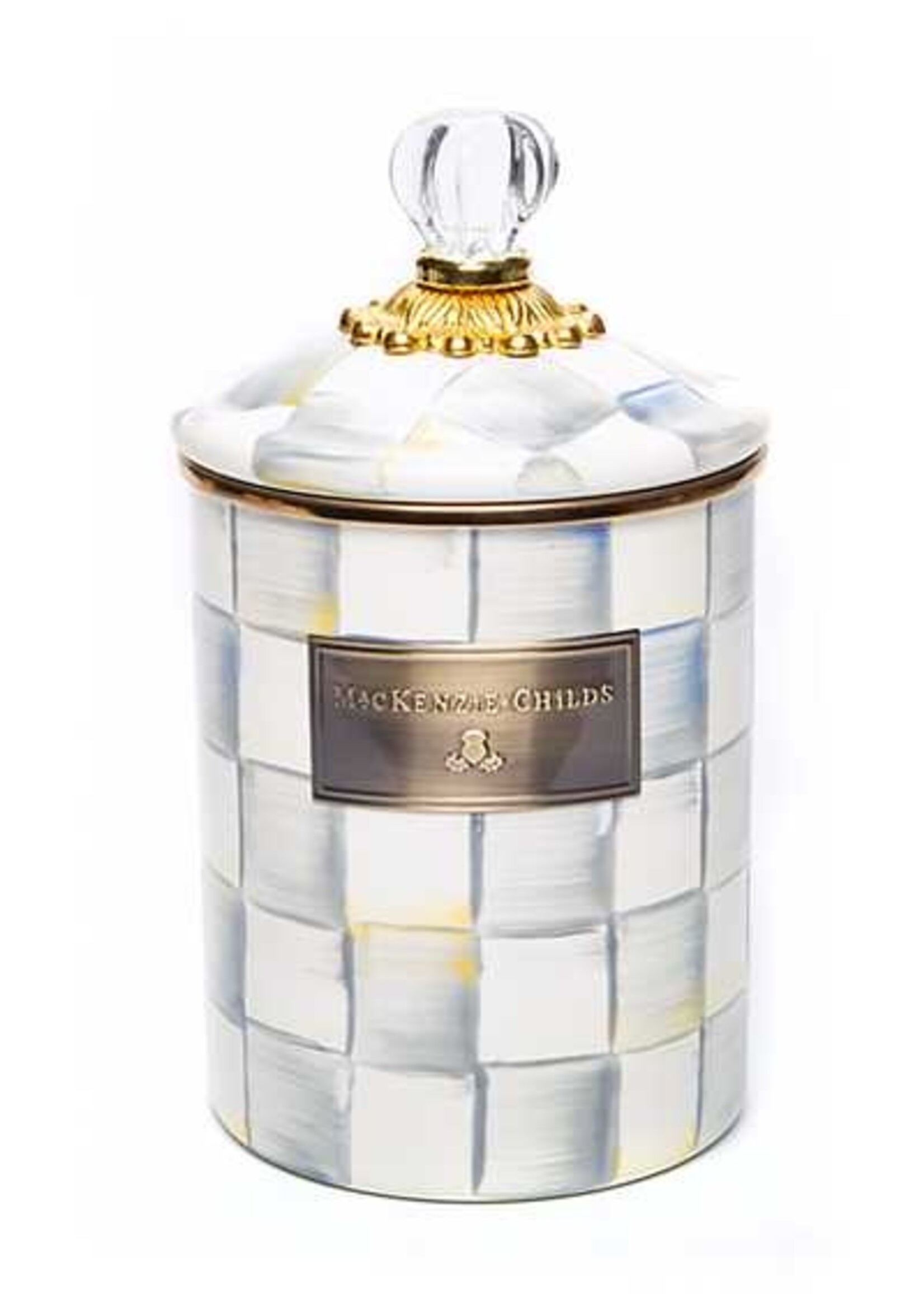 Mackenzie-Childs Sterling Check Medium Canister
