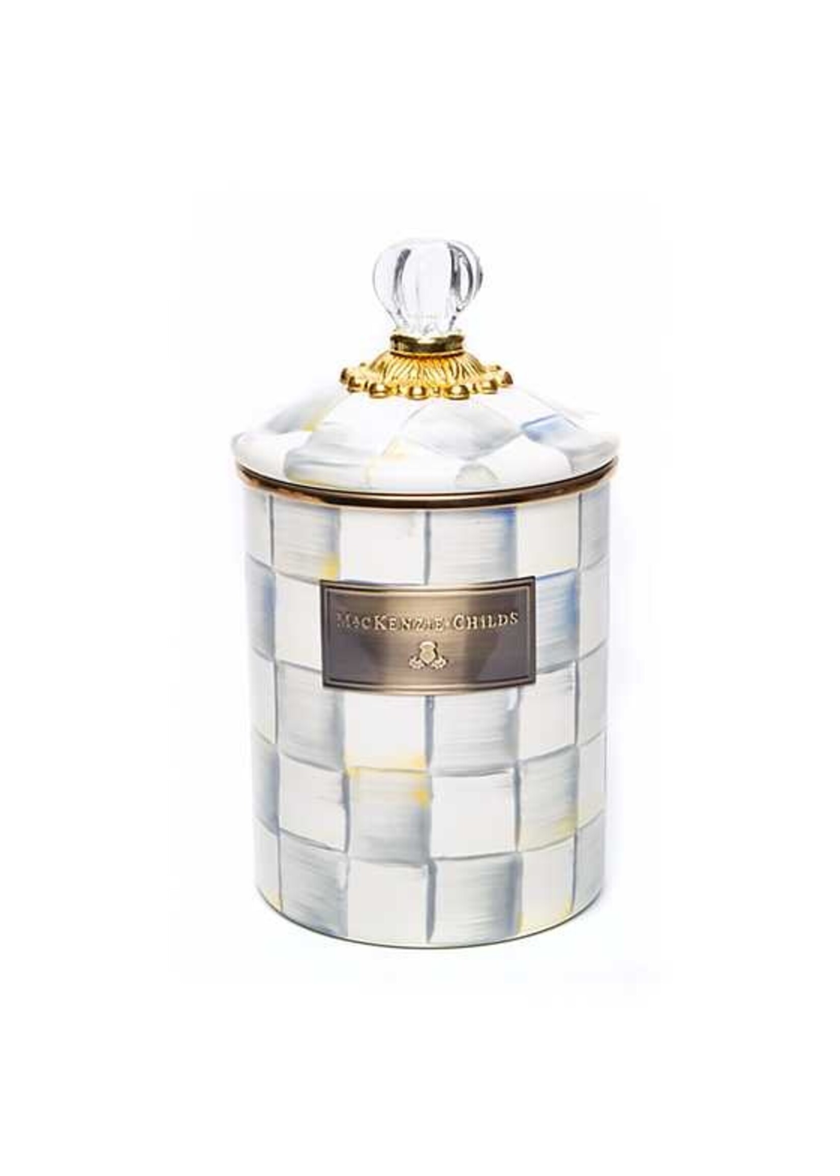Mackenzie-Childs Sterling Check Medium Canister