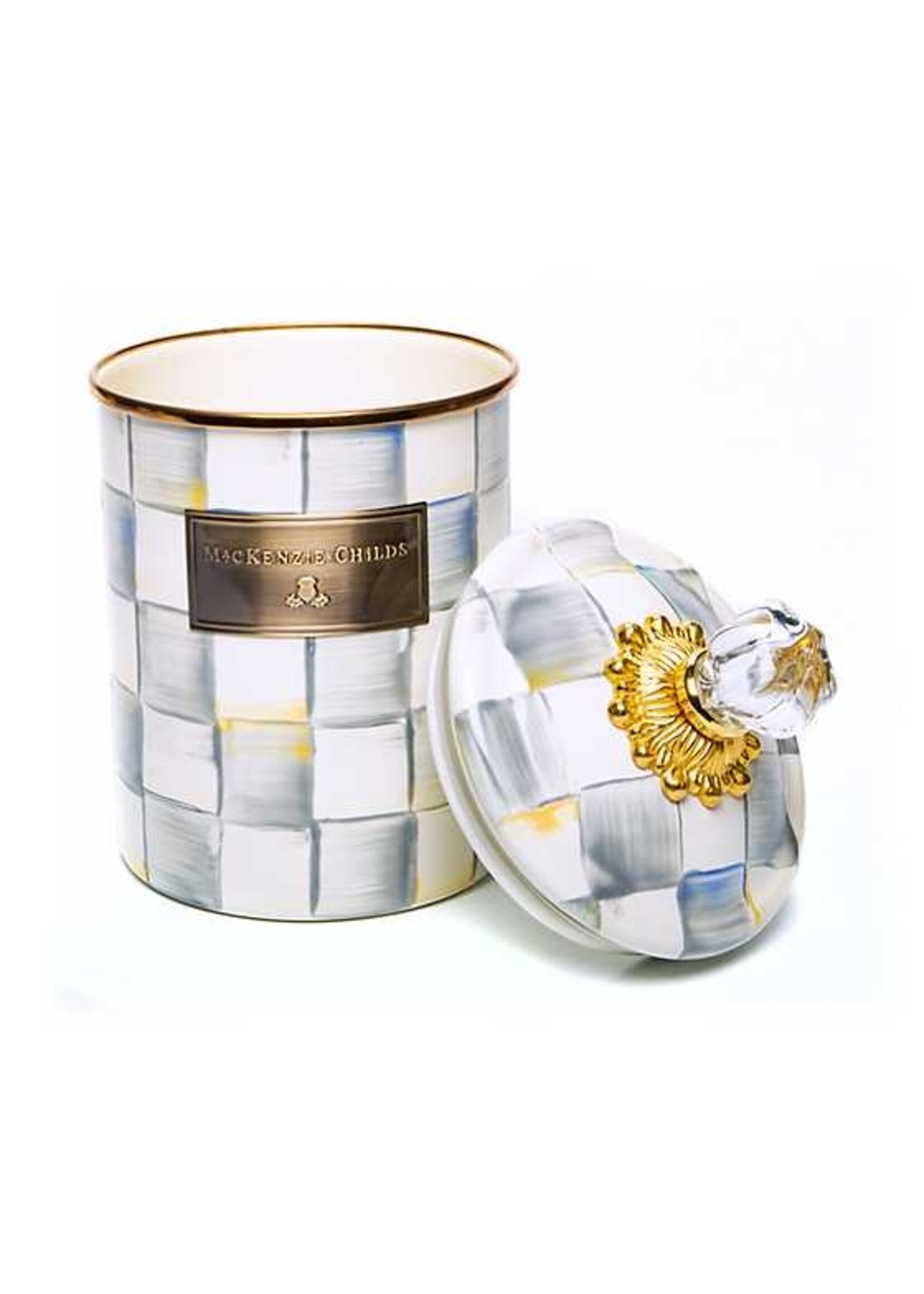 Mackenzie-Childs Sterling Check Medium Canister
