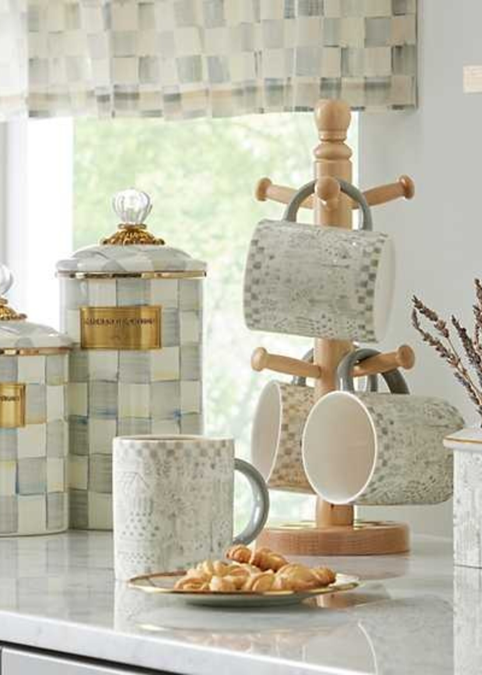 Mackenzie-Childs Sterling Check Medium Canister